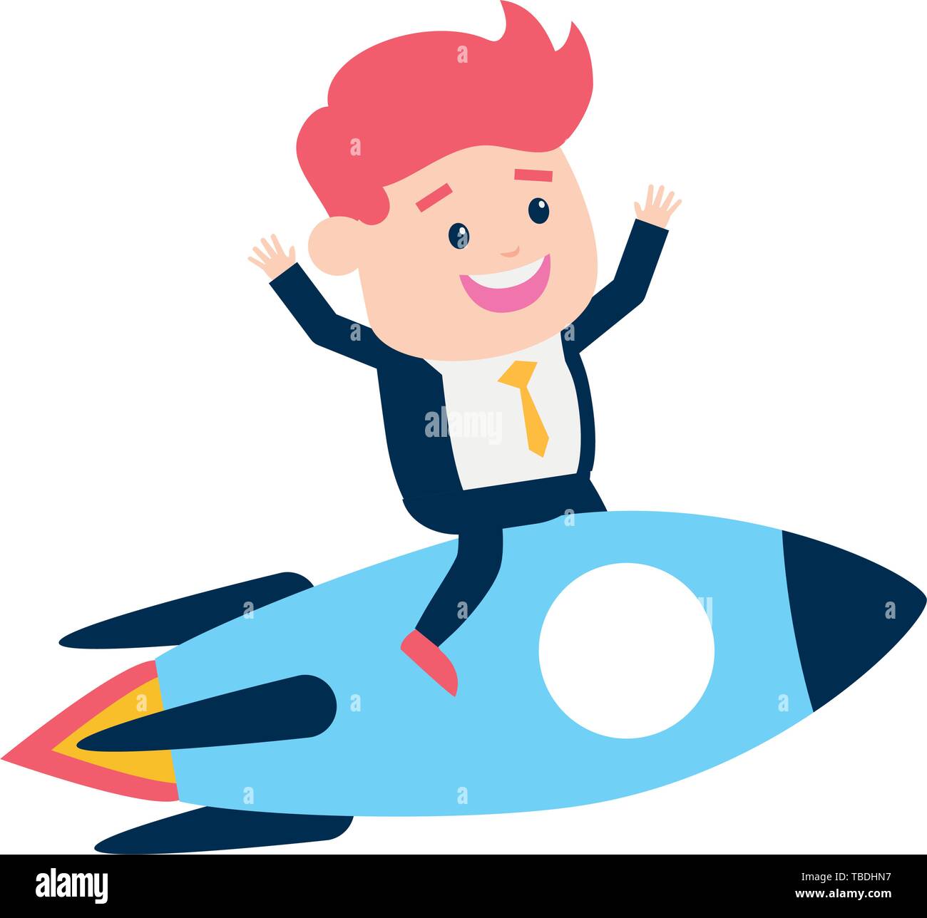 businessman sitting rocket Stock Vector Image & Art - Alamy