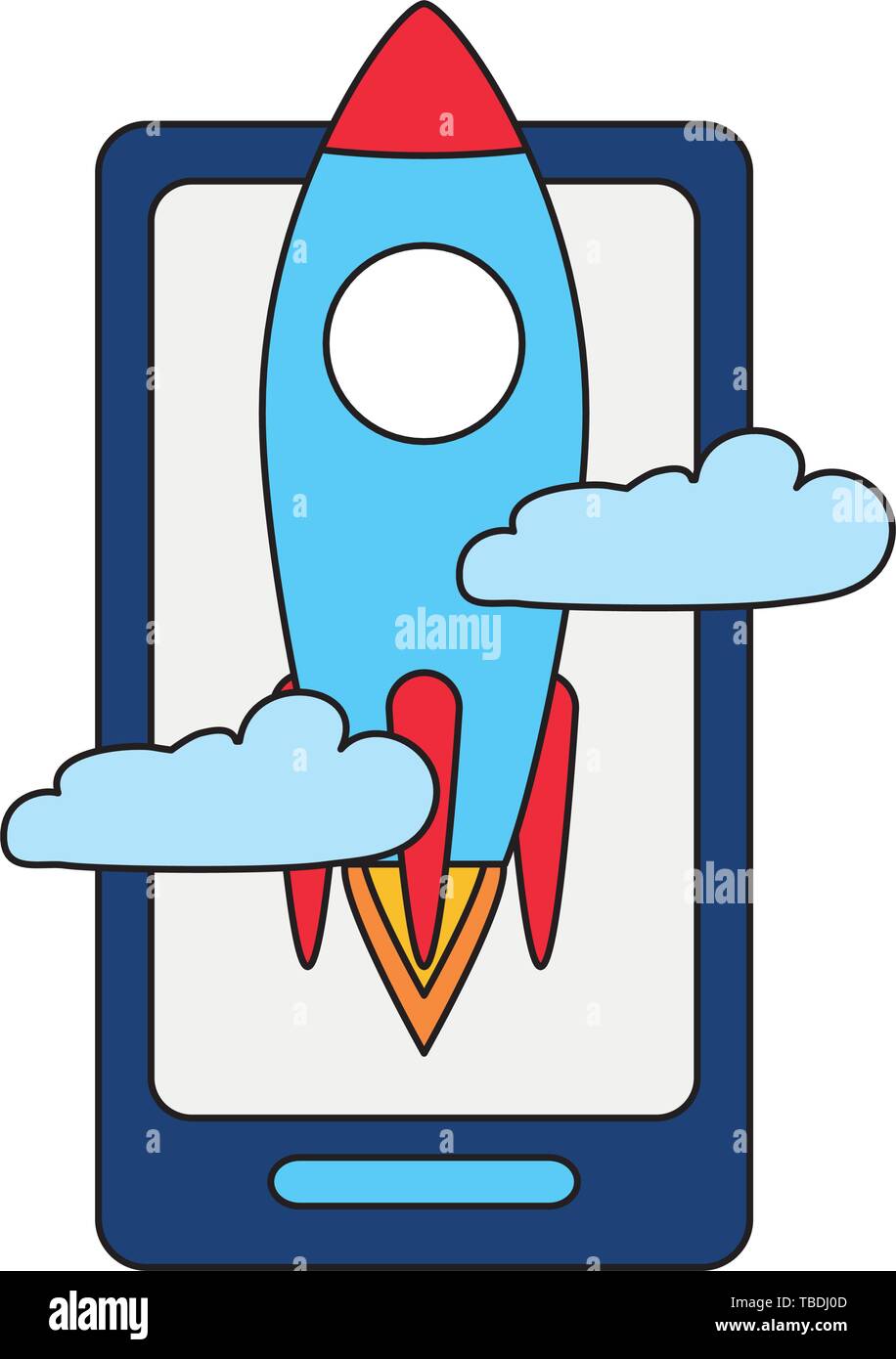 smartphone rocket business success Stock Vector Image & Art - Alamy