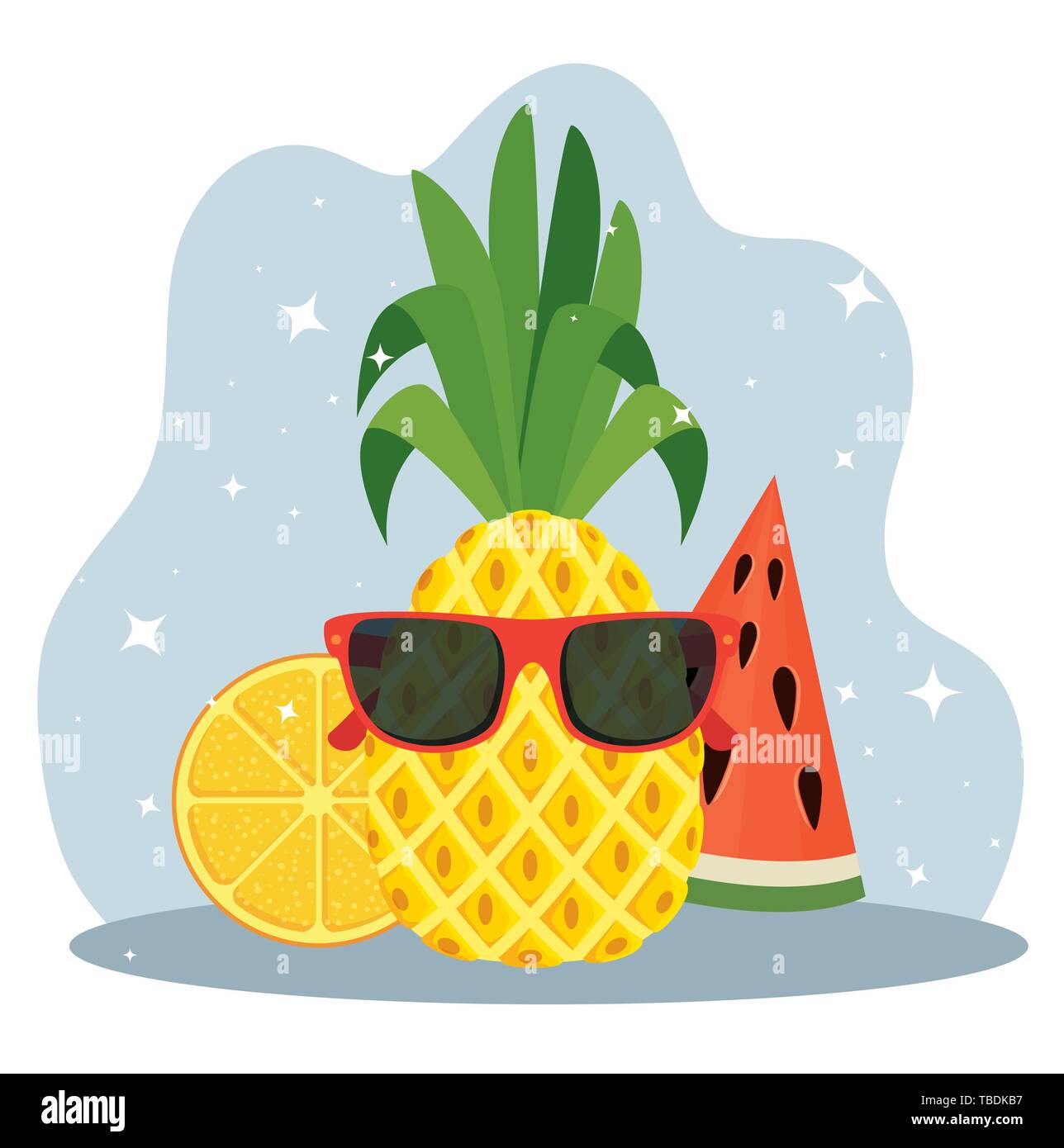fruit with sunglasses