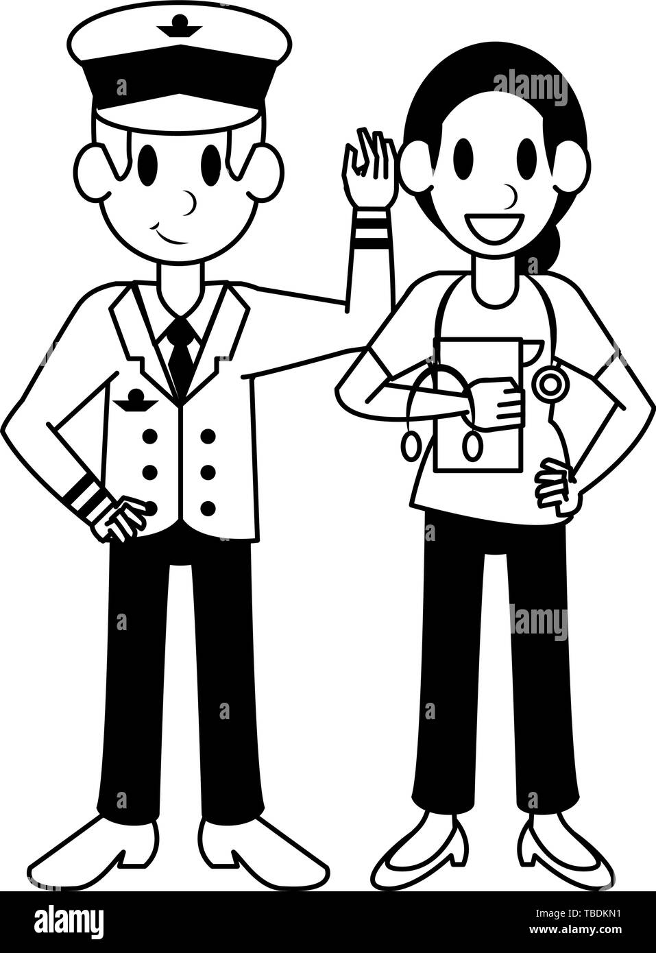 Doctor cartoons Black and White Stock Photos & Images - Alamy
