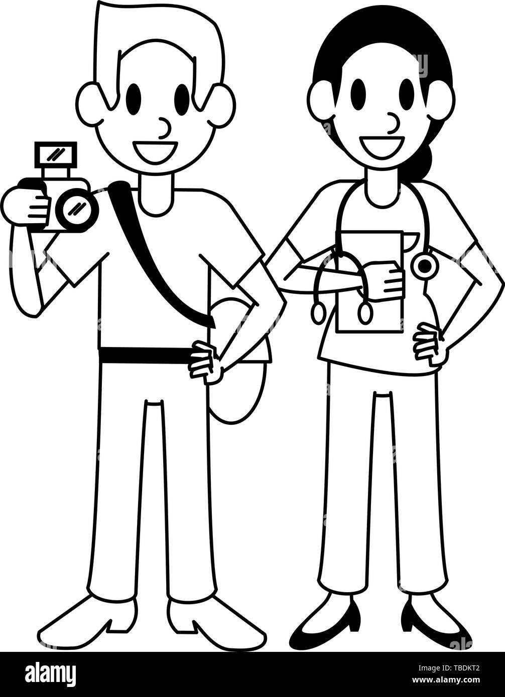 Professional Workers Characters Cartoons In Black And White Stock professional-workers-characters-cartoons-in-black-and-white-stock