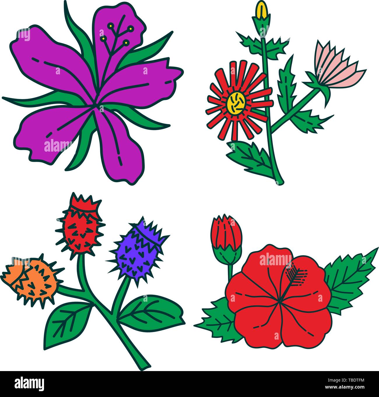 Flower Leaf Illustration Design Template Vector Stock Vector Image ...