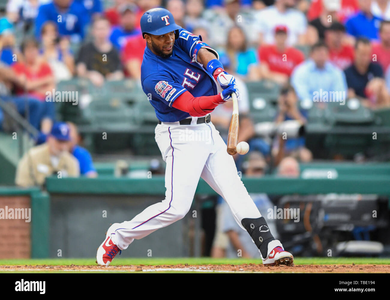 June 23, 2019: Texas Rangers shortstop Elvis Andrus #1 forces out