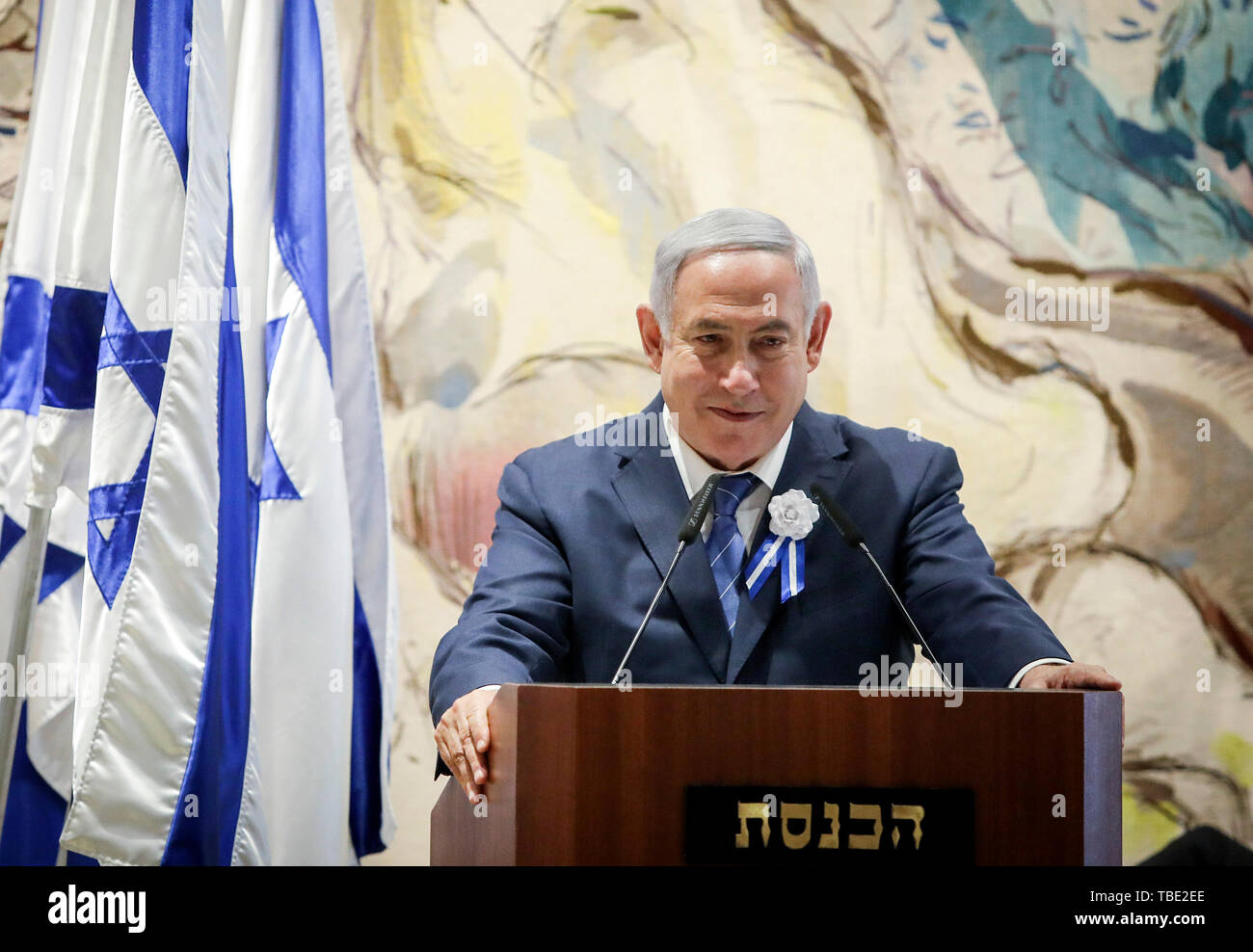 Beijing, China. 30th Apr, 2019. Israeli Prime Minister Benjamin Netanyahu attends a ceremony to inaugurate Israel's 21st Knesset in Jerusalem, on April 30, 2019. Credit: JINI/Xinhua/Alamy Live News Stock Photo