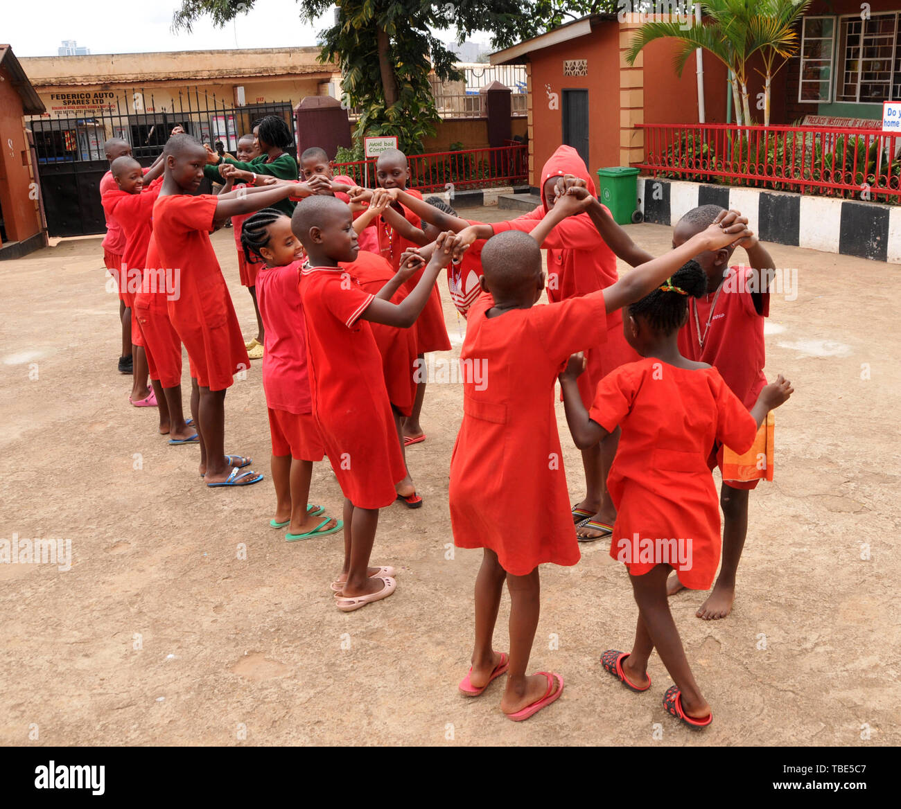Kampala, Uganda. 1st June, 2019. Children play game during the International Children's day celebrations at St. Athanasius Primary School in Kisenyi in Kampala, Uganda, June 1, 2019. Credit: Nicholas Kajoba/Xinhua/Alamy Live News Stock Photo