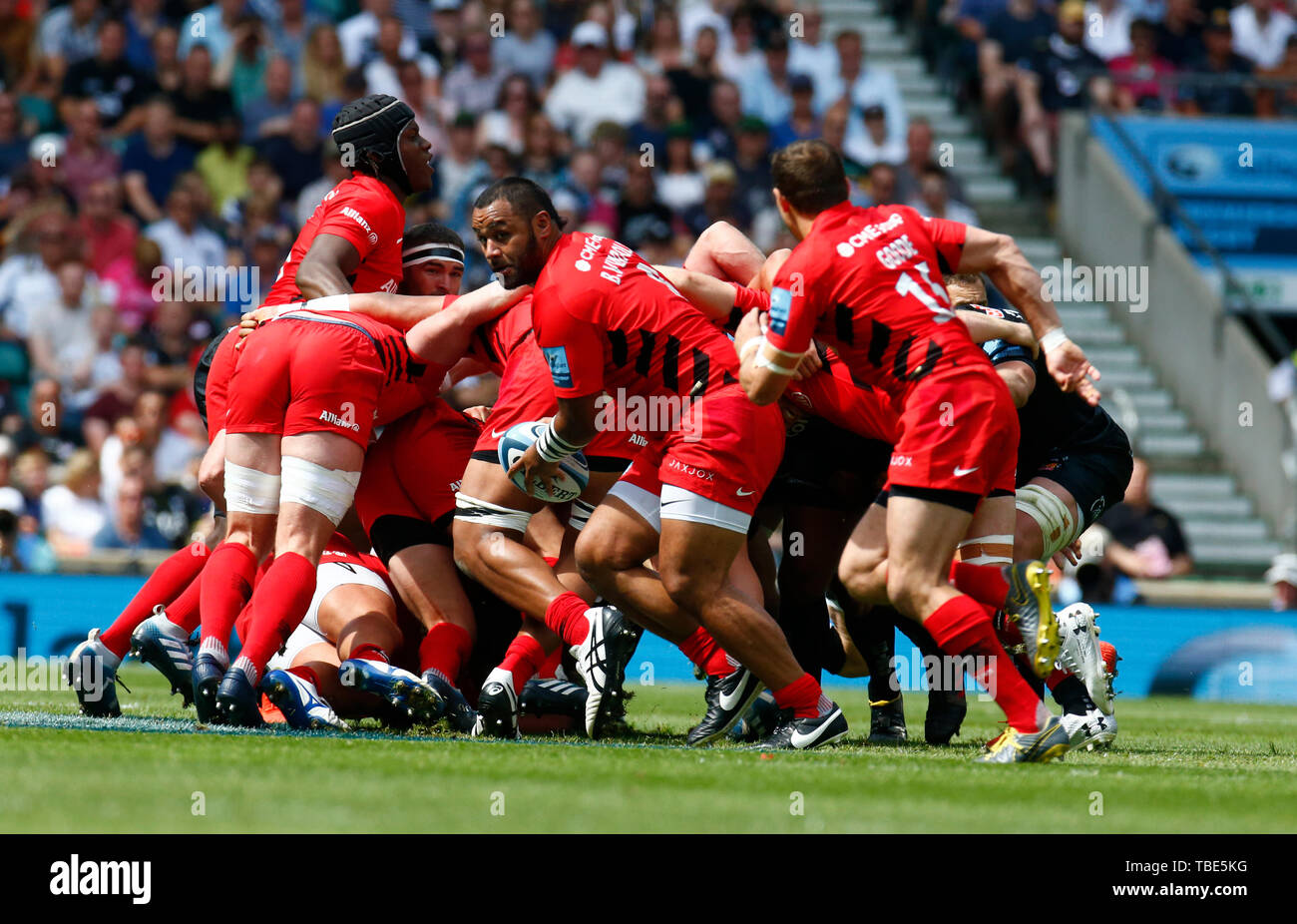 LONDON, United Kingdom. 01st June, 2019. Billy Vunipola of Saracens during Gallagher Premiership Rugby Final between Exeter Chiefs and Saracens at Twickenham Stadium, London, on 01 June 2019 Credit: Action Foto Sport/Alamy Live News Stock Photo