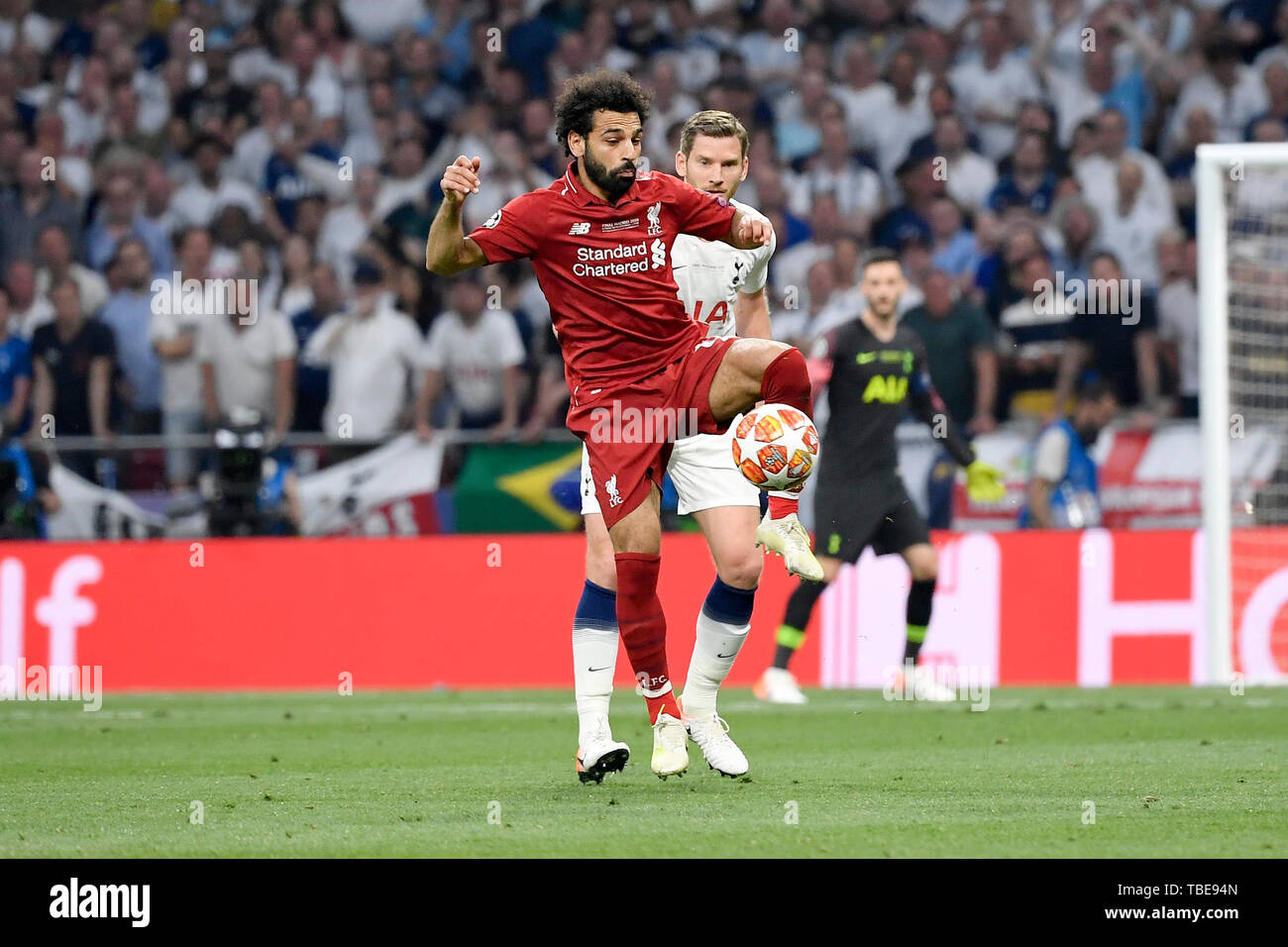 Madrid, Spain. 01st June, 2019. Mohamed Salah of Liverpool FC during the 2019 UEFA Champions League Final match between Tottenham Hotspur and Liverpool at Wanda Metropolitano Stadium, Madrid, Spain on 1 June 2019. Photo by Giuseppe Maffia. Credit: UK Sports Pics Ltd/Alamy Live News Stock Photo