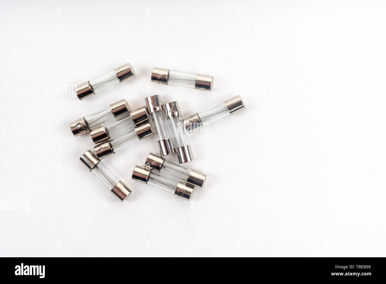 Glass electric glass fuse multimeters isolated on white background