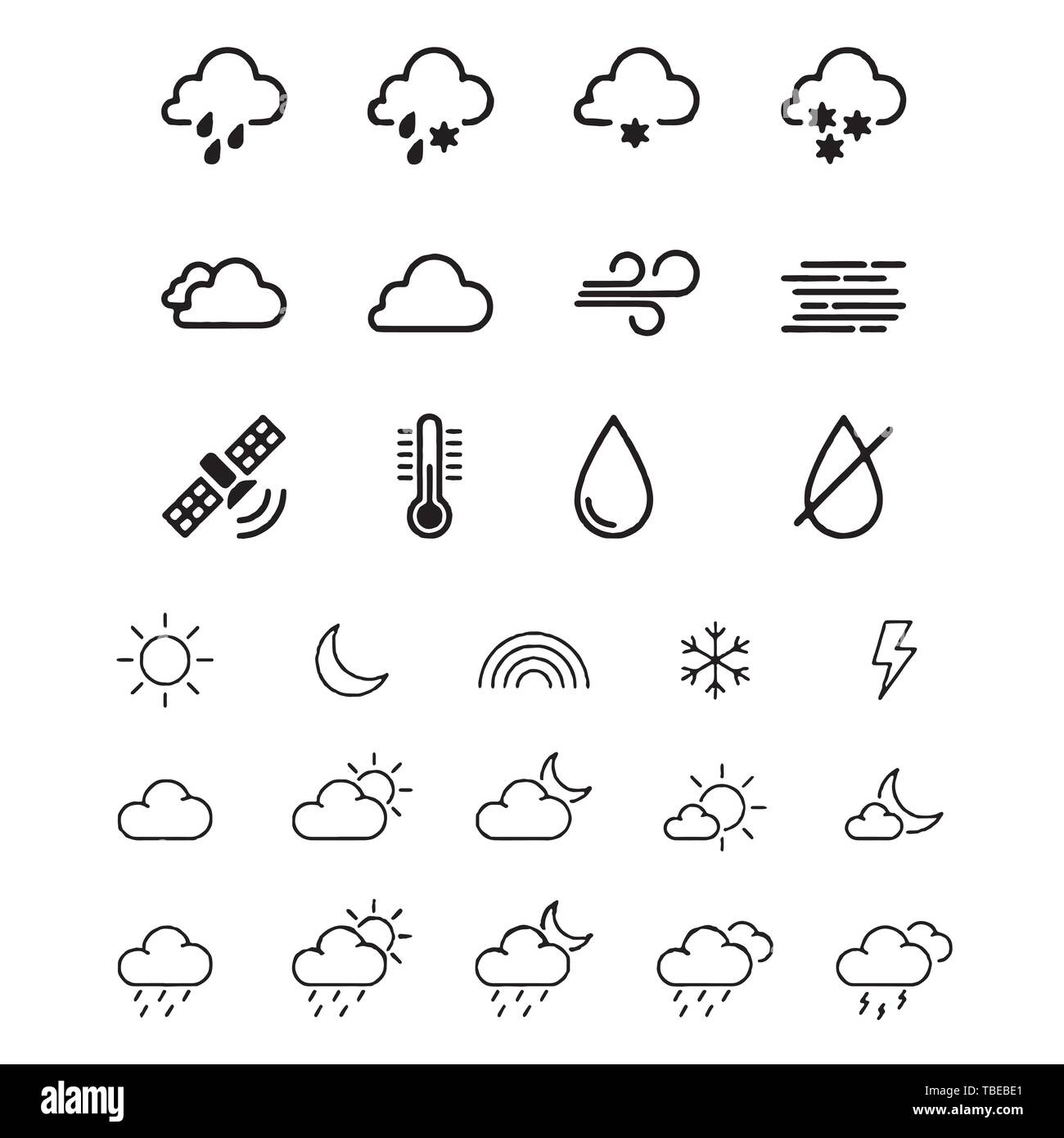 weather icons with White Background Vector Stock Vector Image & Art Alamy