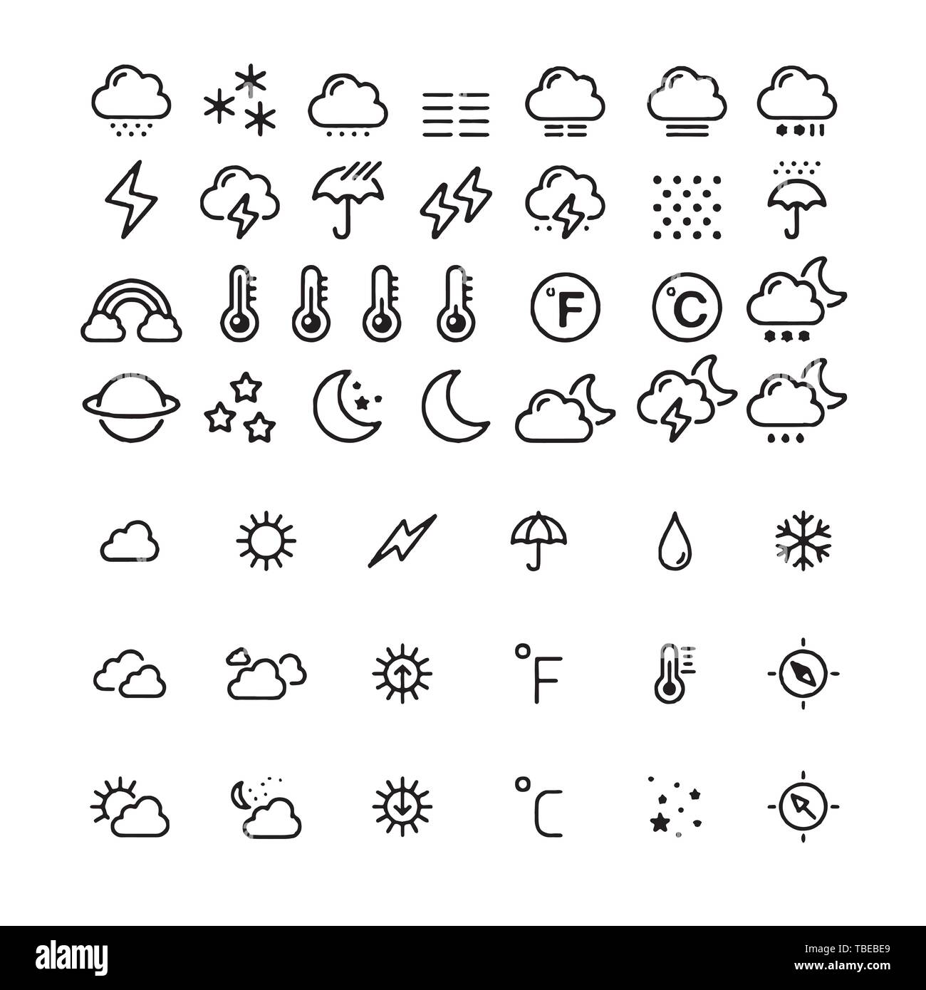 weather icons with White Background Vector Stock Vector Image & Art - Alamy