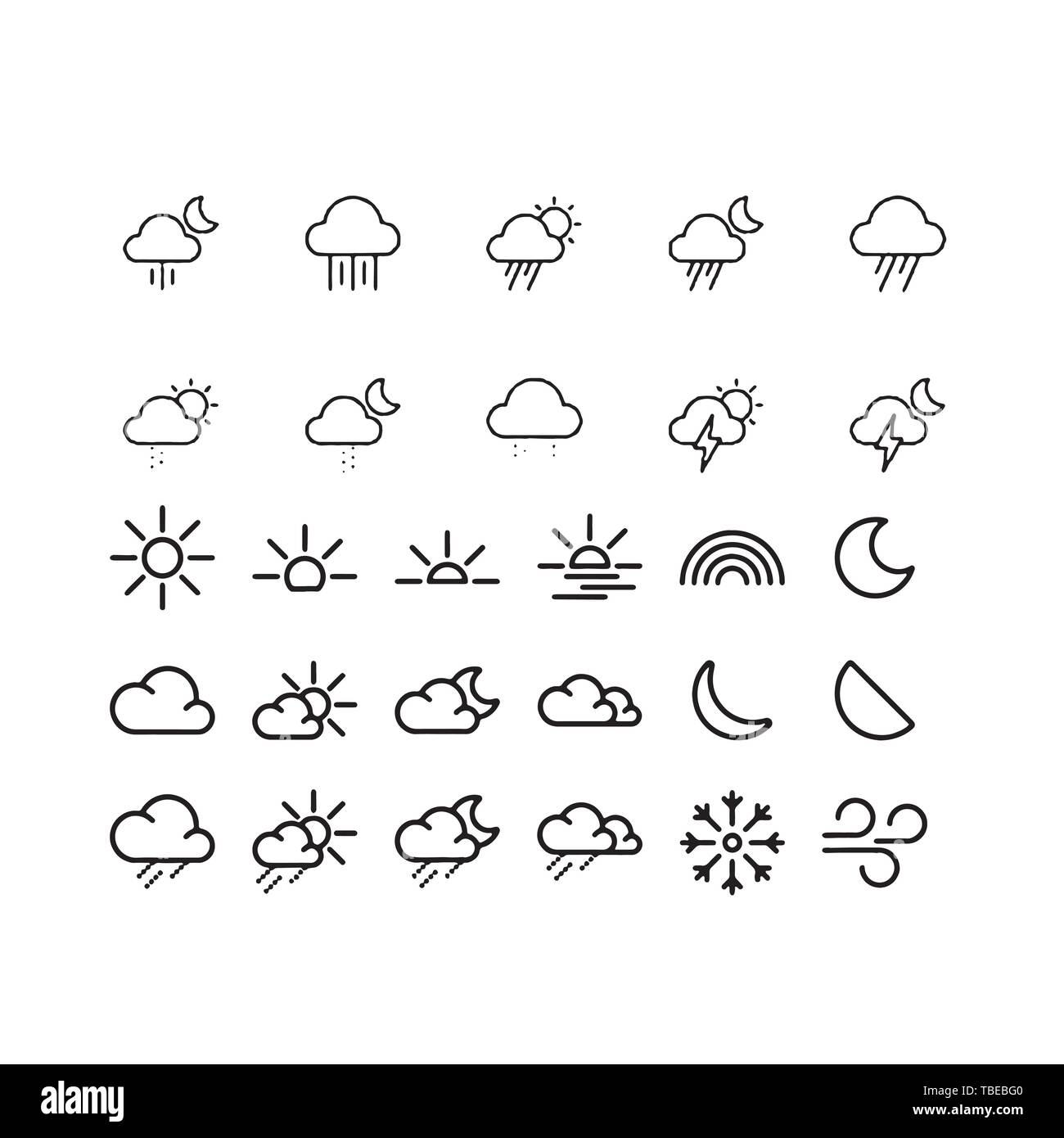 weather icons with White Background Vector Stock Vector Image & Art - Alamy
