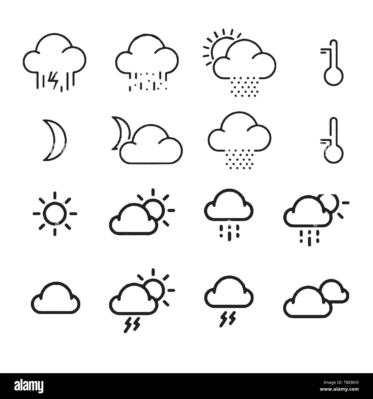 weather icons with White Background Vector Stock Vector Image & Art - Alamy
