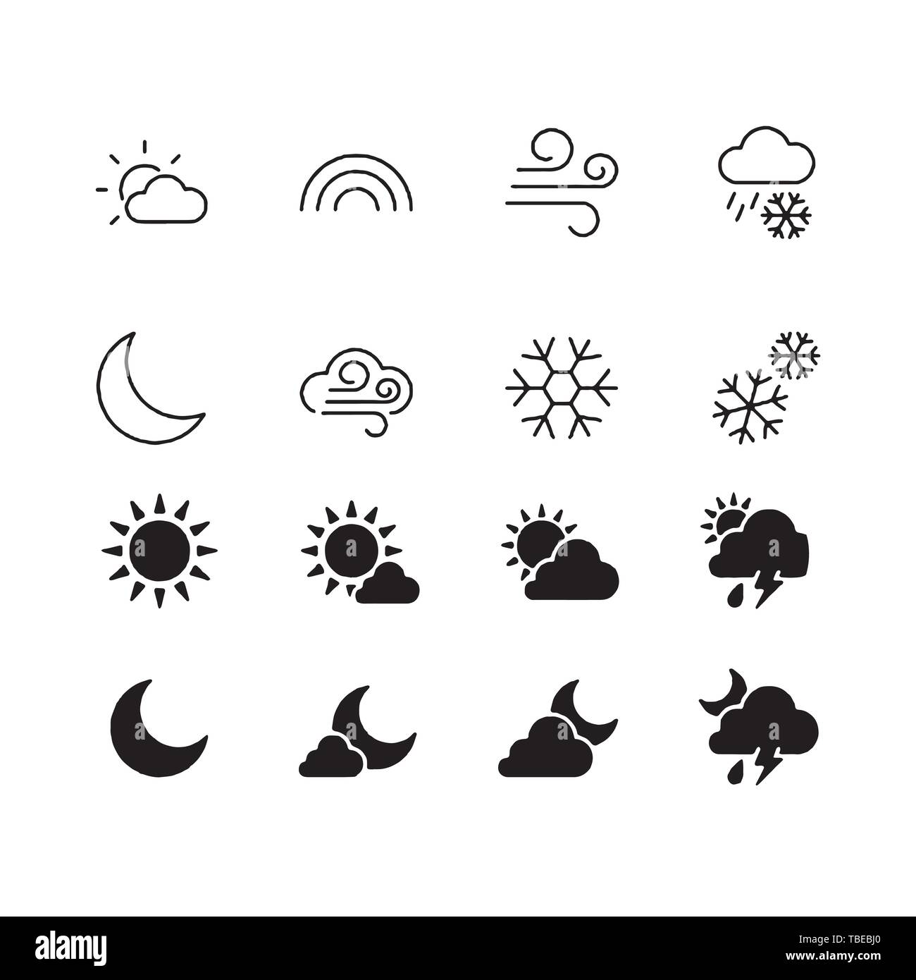 weather icons with White Background Vector Stock Vector Image & Art - Alamy