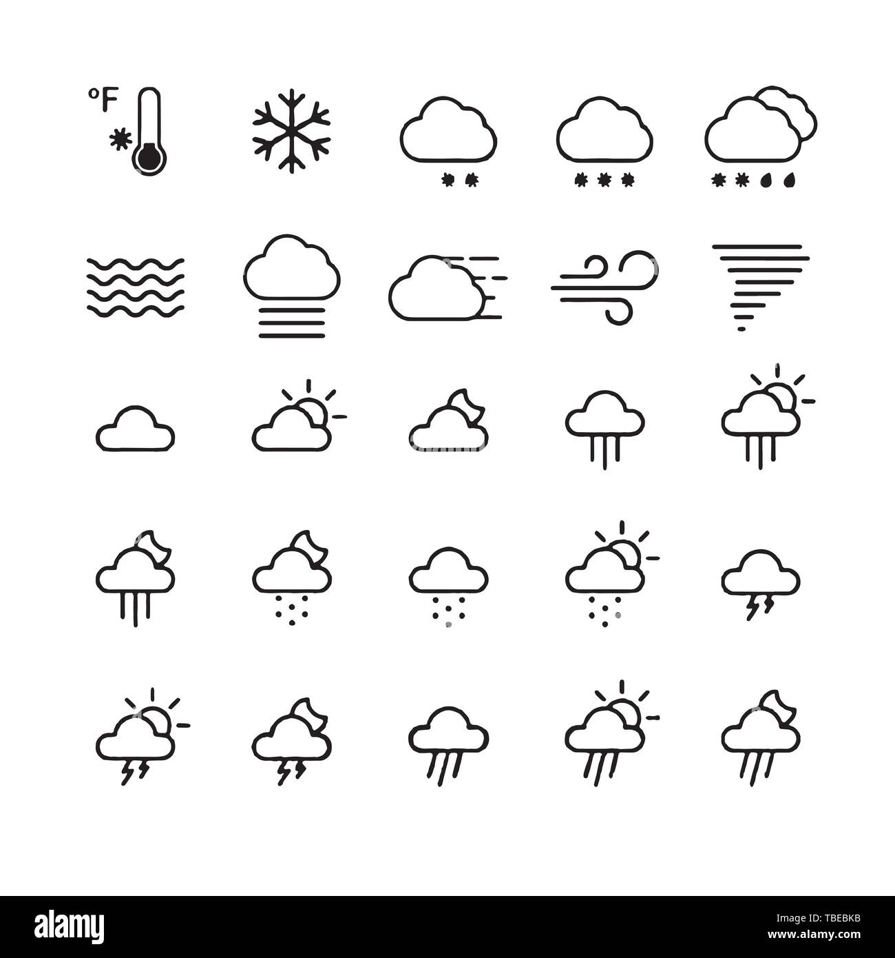 weather icons with White Background Vector Stock Vector Image & Art - Alamy