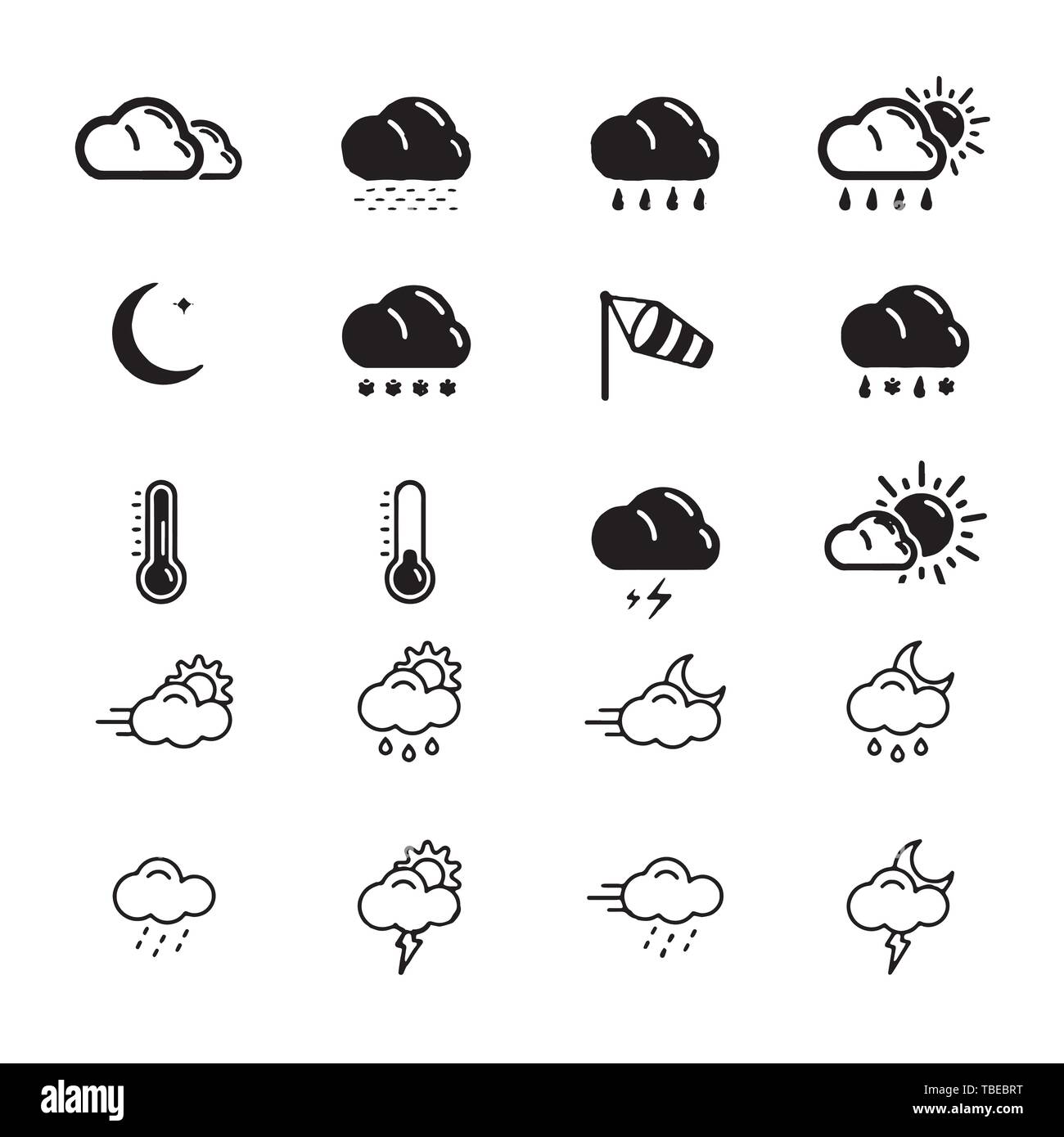 weather icons with White Background Vector Stock Vector Image & Art - Alamy