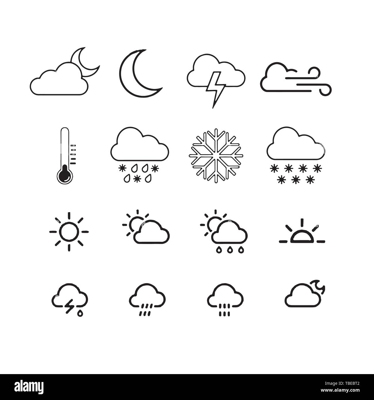 weather icons with White Background Vector Stock Vector Image & Art - Alamy