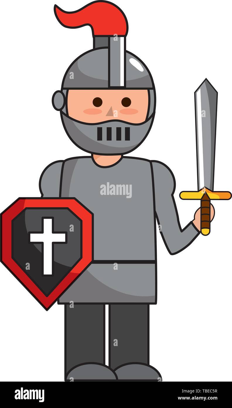 Medieval knight design, Man cartoon hero warrior armor history theme Vector  illustration Stock Vector Image & Art - Alamy