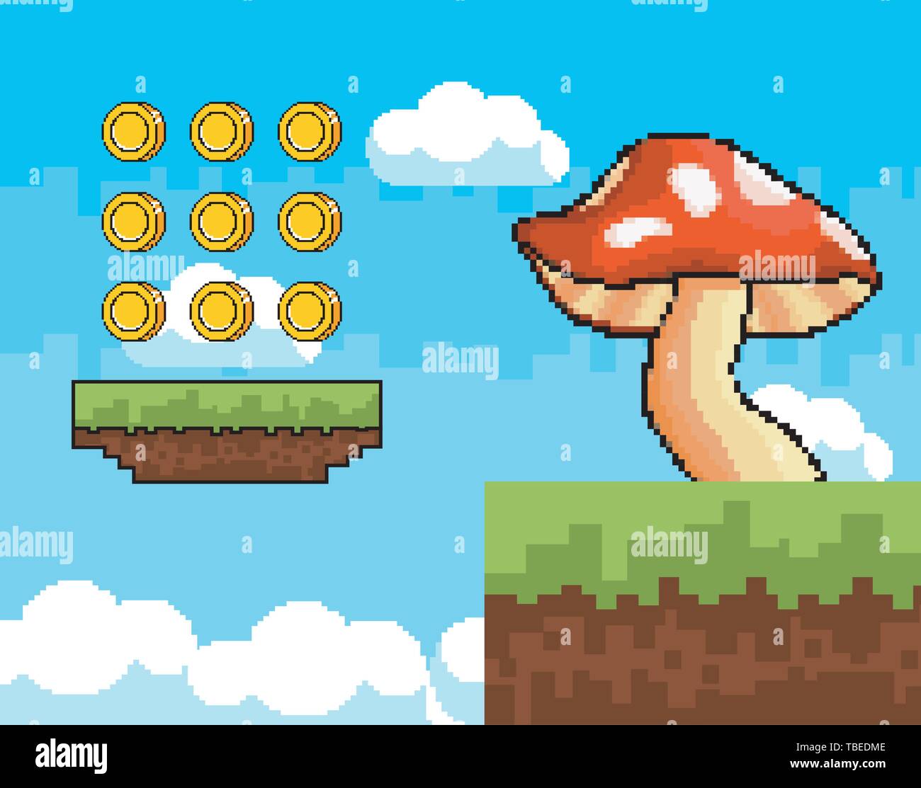 Super mario world pixelated retro video game Vector Image