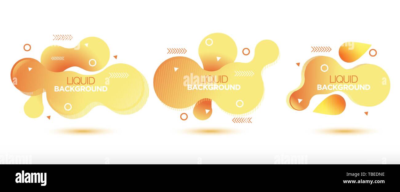 Sets of abstract liquid banner background molecular style Stock Vector