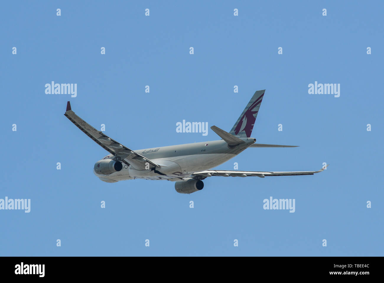 Saigon, Vietnam - Feb 25, 2019. A7-AFI Qatar Airways Cargo Airbus A330-200F taking-off from Tan Son Nhat Airport (SGN). Stock Photo