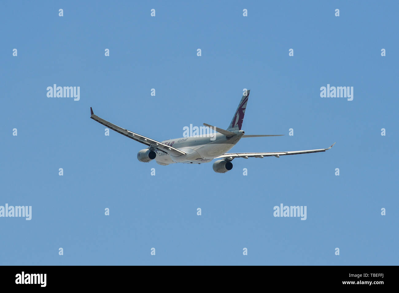 Saigon, Vietnam - Feb 25, 2019. A7-AFI Qatar Airways Cargo Airbus A330-200F taking-off from Tan Son Nhat Airport (SGN). Stock Photo