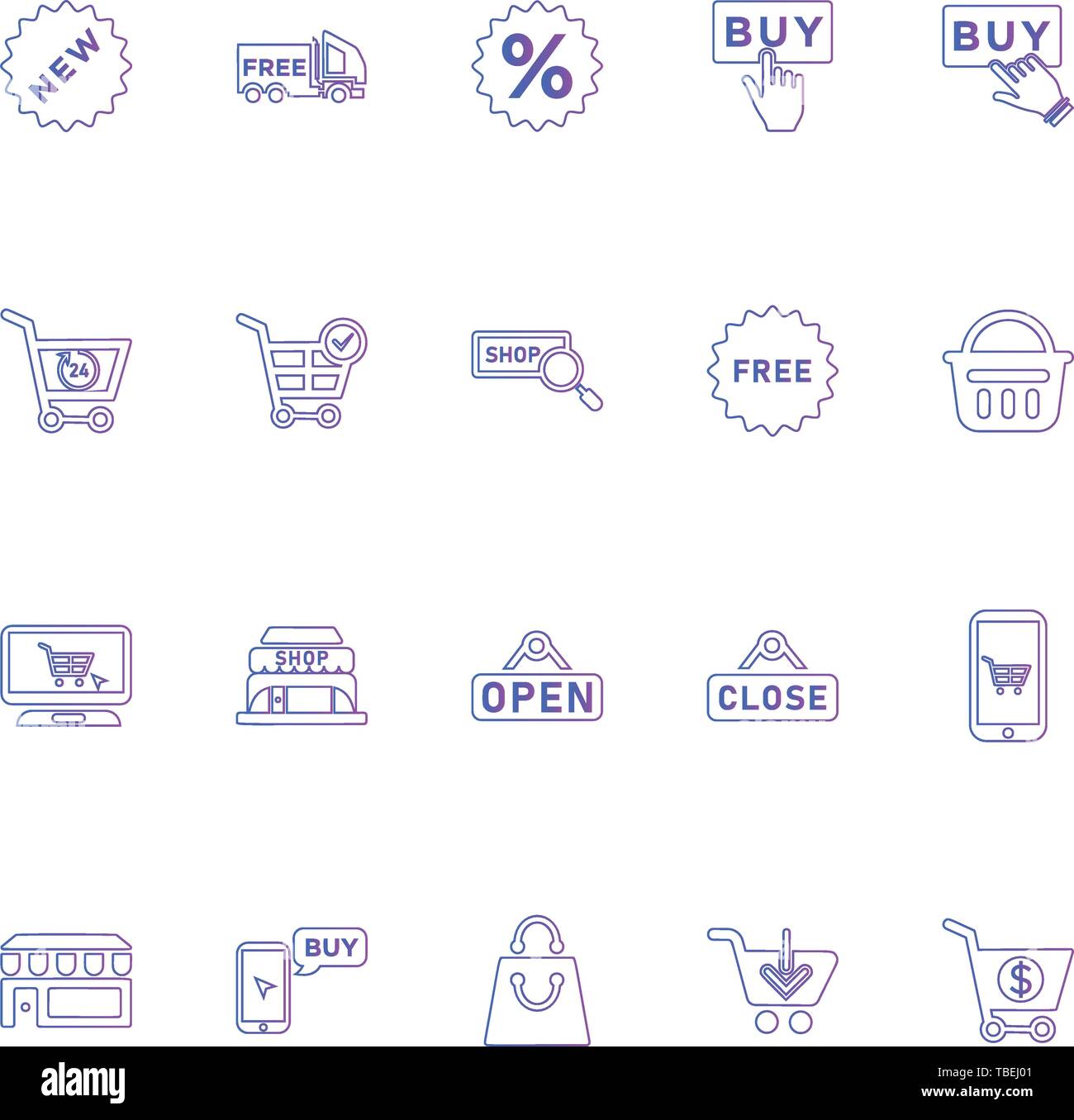 Shopping and E-commerce icon set - cart sign - vector Stock Vector ...