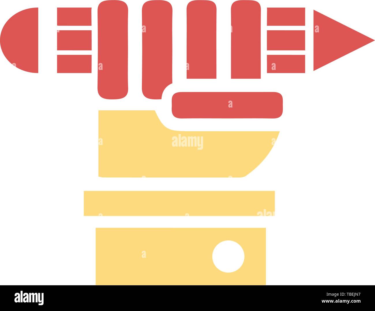 Vector illustration of a hand holding a pencil - Flat Stock Vector ...