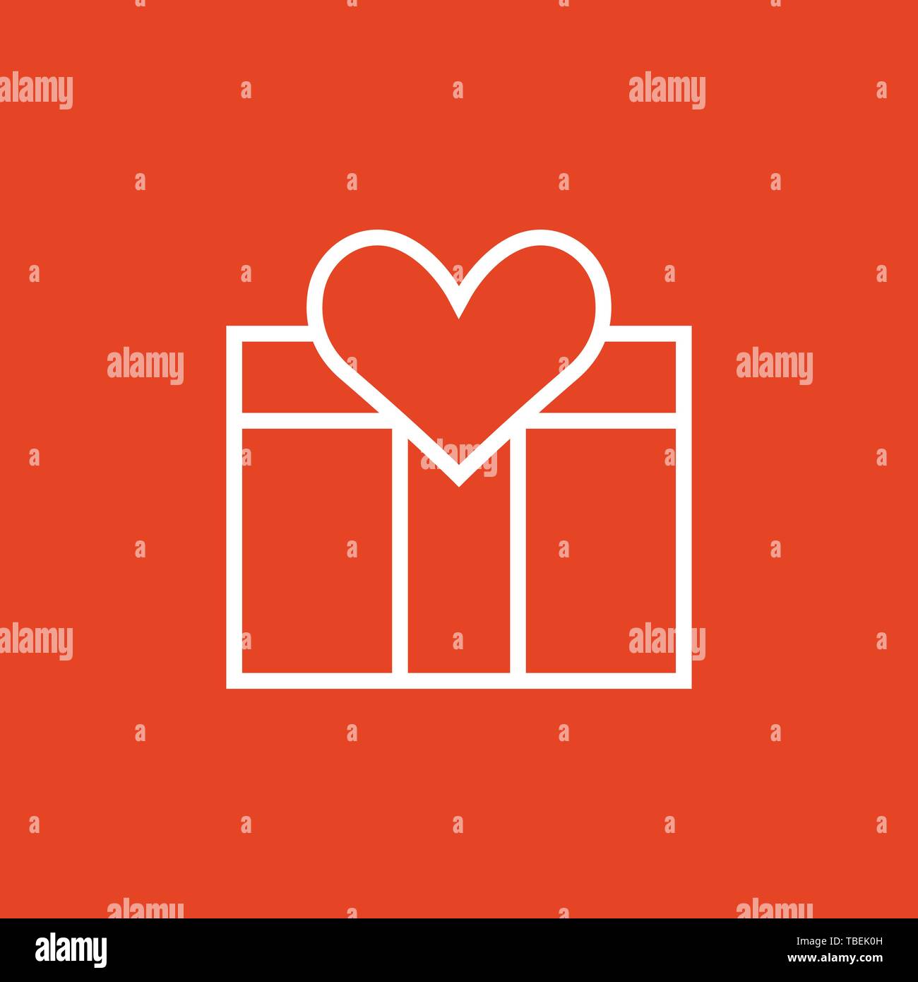 Gift box love icon sign vector line art Stock Vector Image & Art Alamy