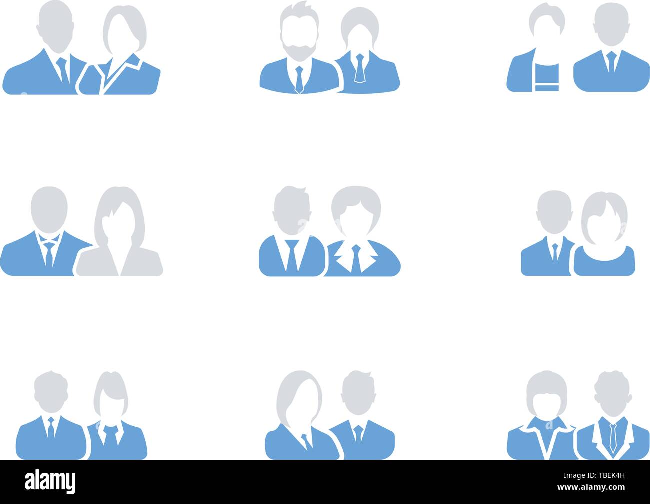 Men and women avatar flat icons set - vector. Flat business people ...