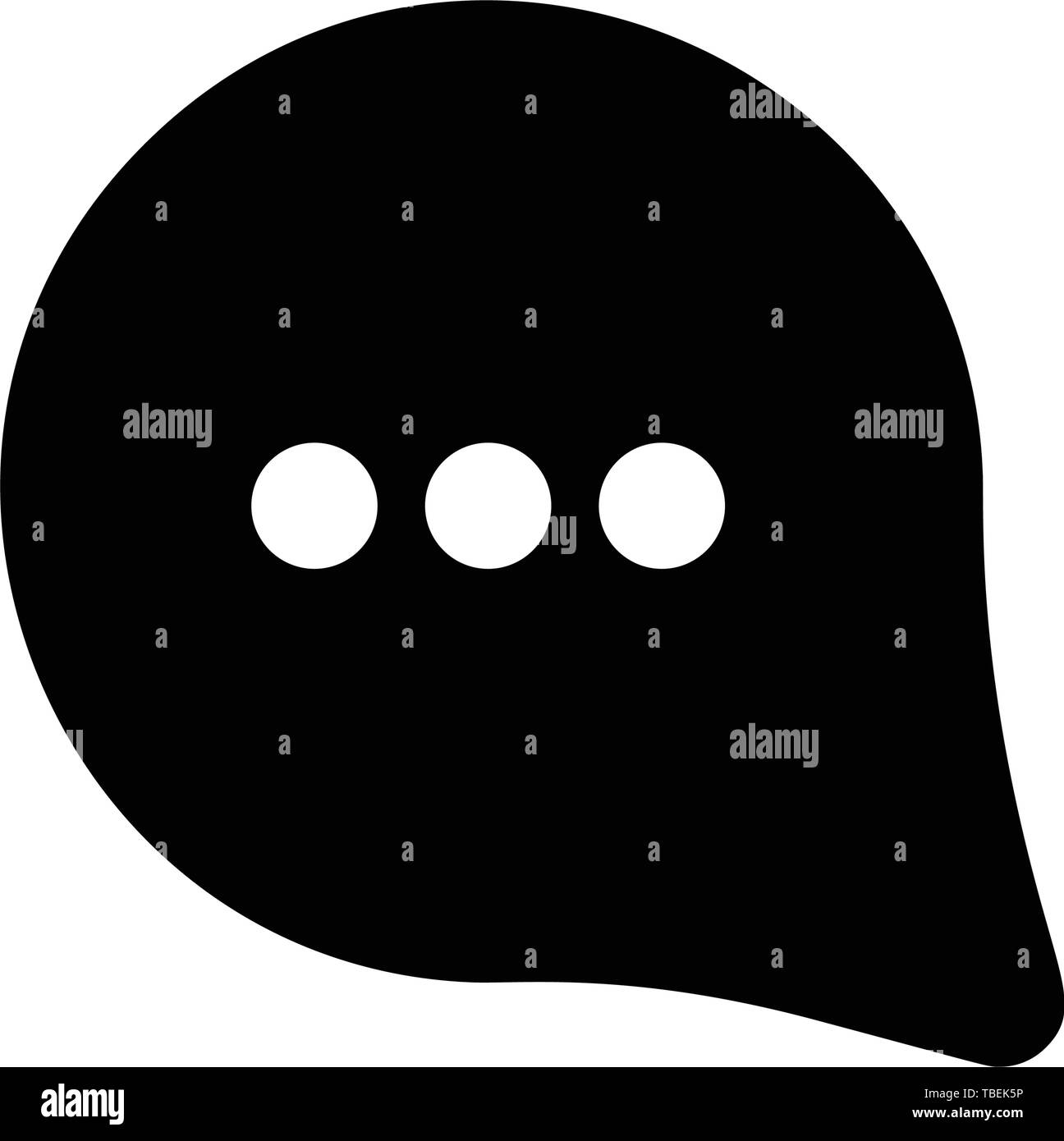 Chat bubble icon isolated vector - Glyph message icon - Black Stock Vector