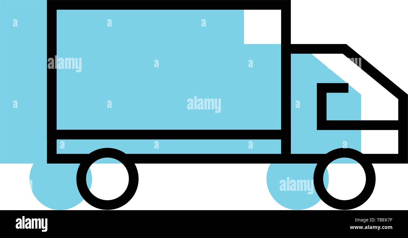 Delivery truck linear fill icon vector Stock Vector