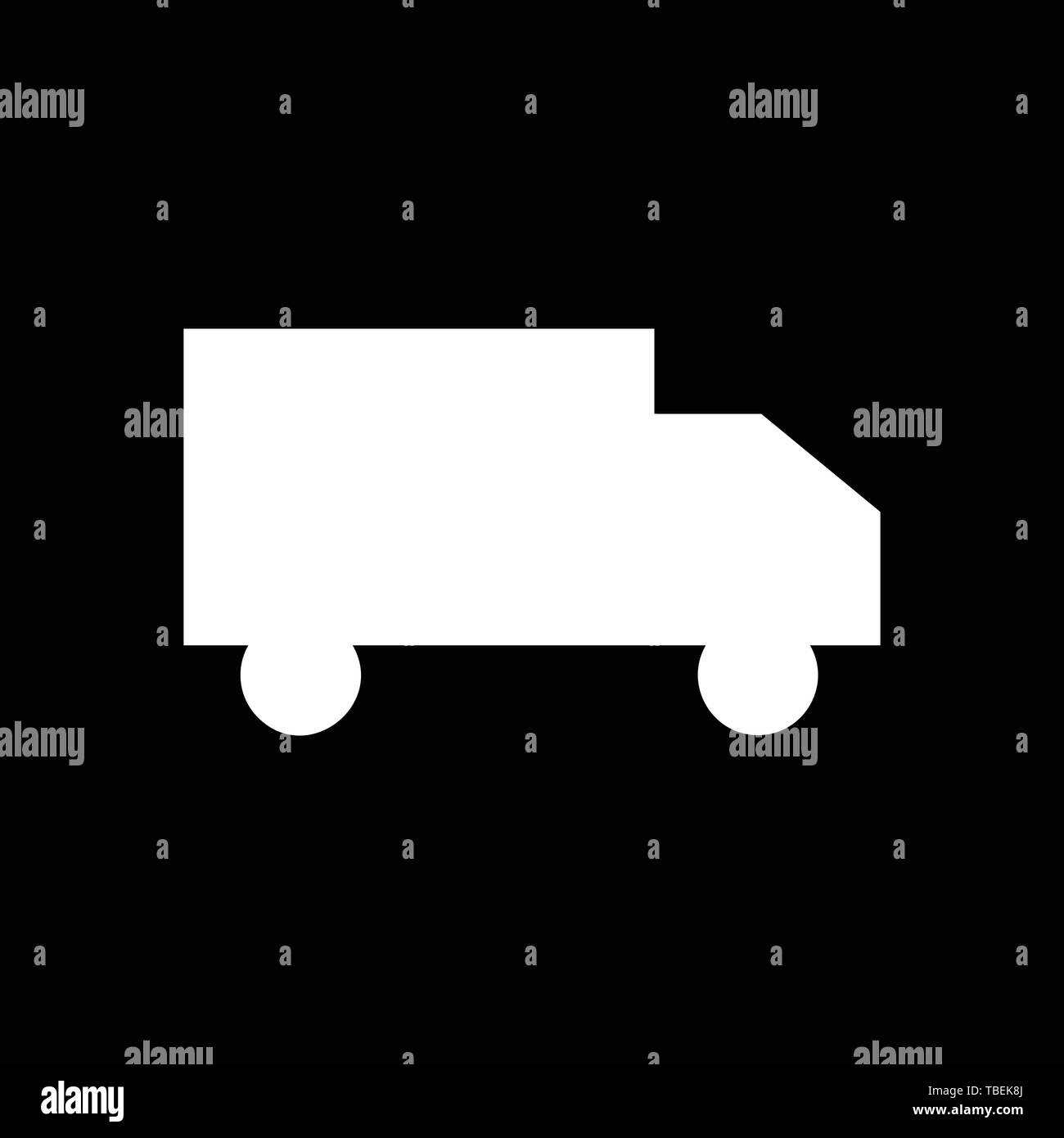 Delivery truck glyph icon vector - White Stock Vector Image & Art - Alamy