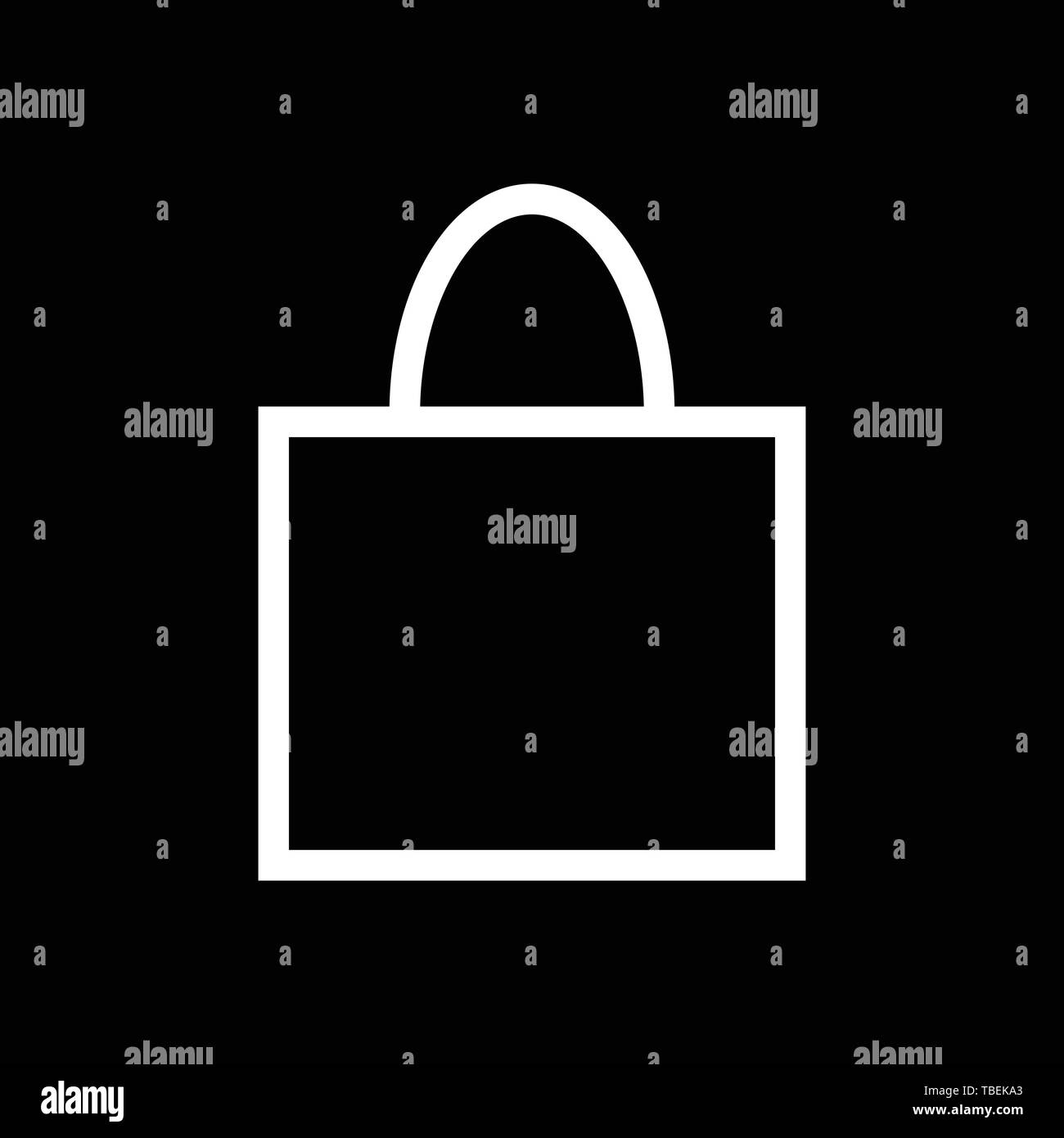 Shopping bag commercial line art icon vector - white Stock Vector Image ...