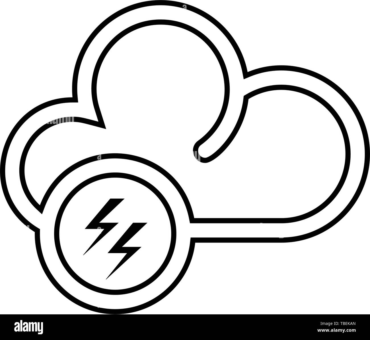 Cloud linear style icon - Vector black Stock Vector Image & Art - Alamy