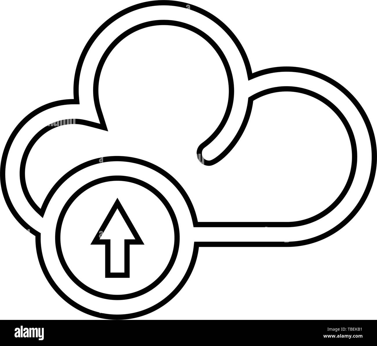 Cloud upload line art icon vector - Black Stock Vector Image & Art - Alamy