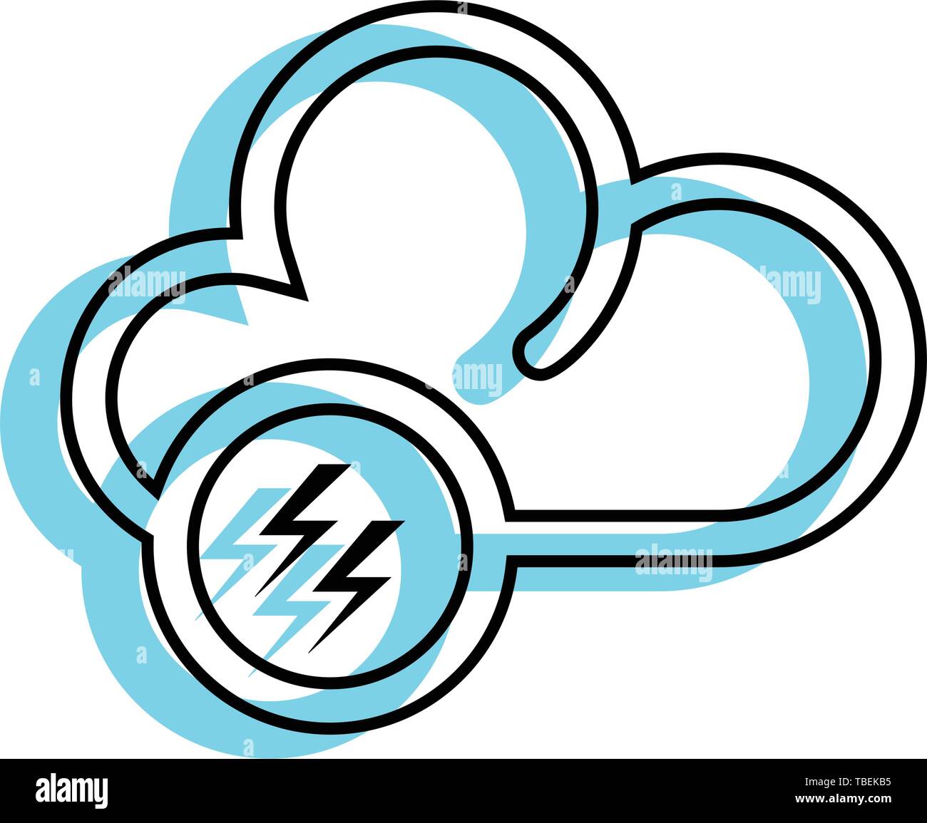 Cloud linear fill style icon - Vector Stock Vector