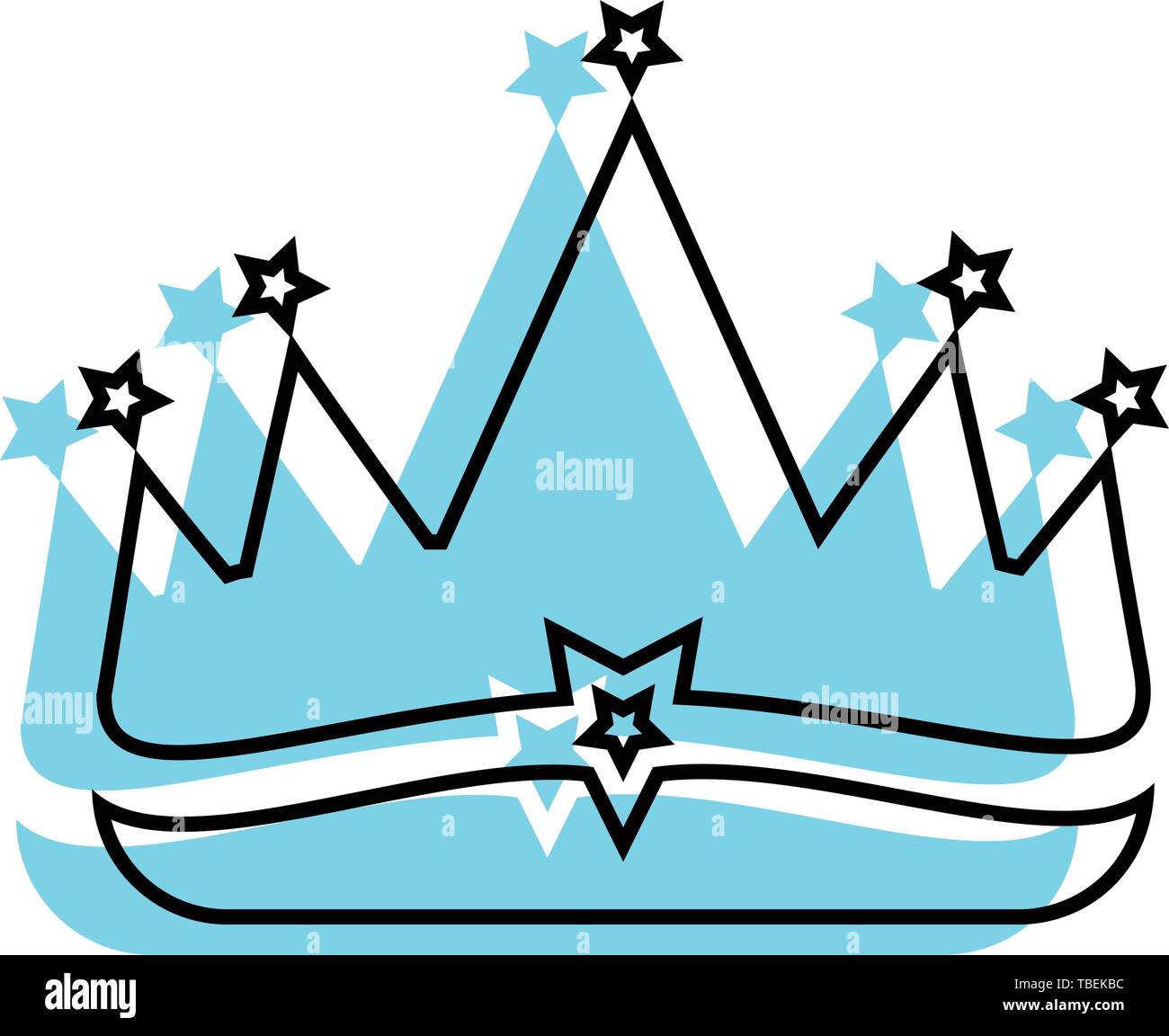 Crown linear fill icon vector Stock Vector