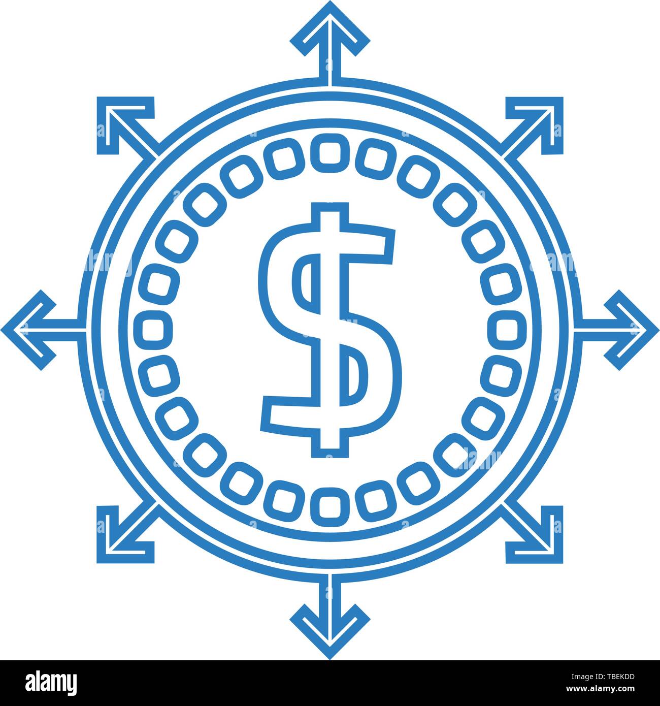 Investment line art icon vector - blue Stock Vector Image & Art - Alamy