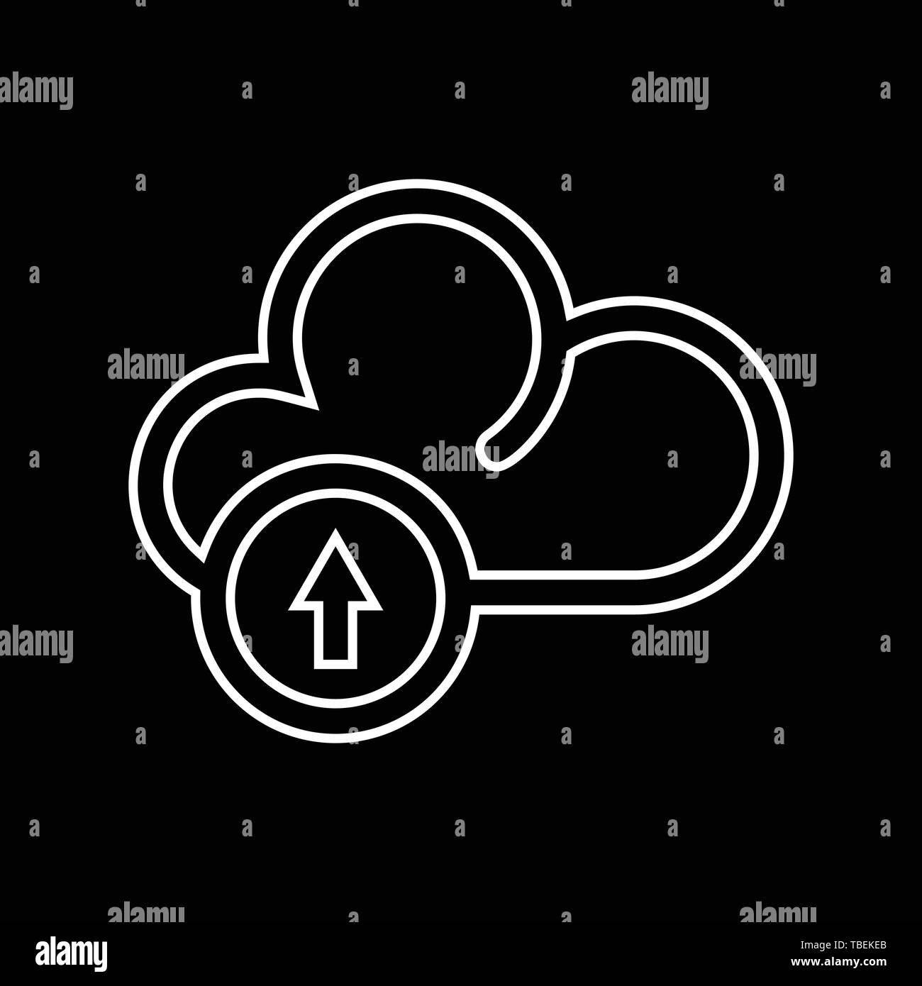 Cloud upload line art icon vector - White Stock Vector Image & Art - Alamy