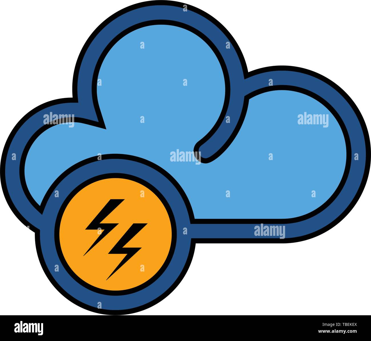 Cloud linear fill style icon - Vector Stock Vector