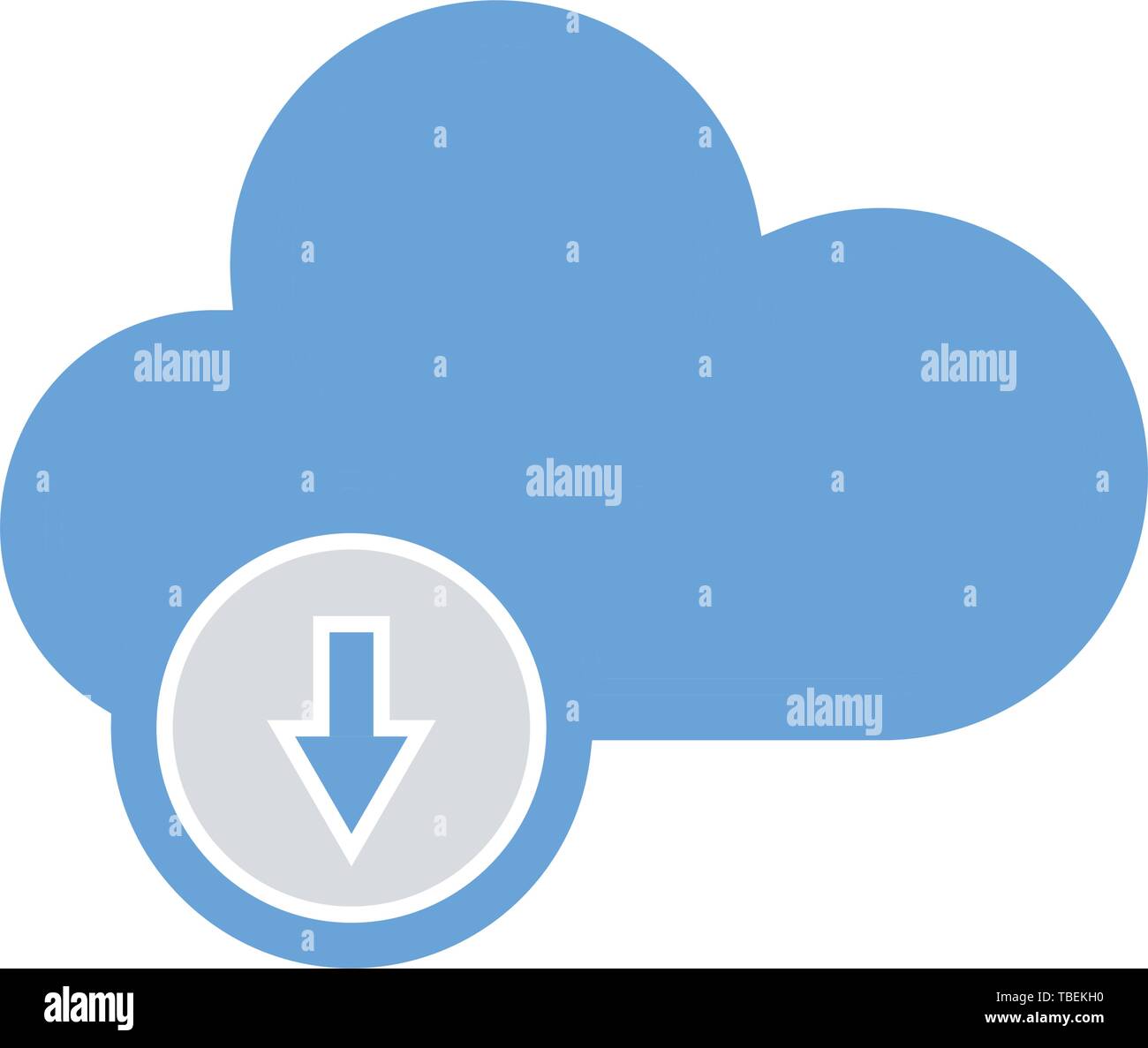 Cloud download flat icon vector Stock Vector