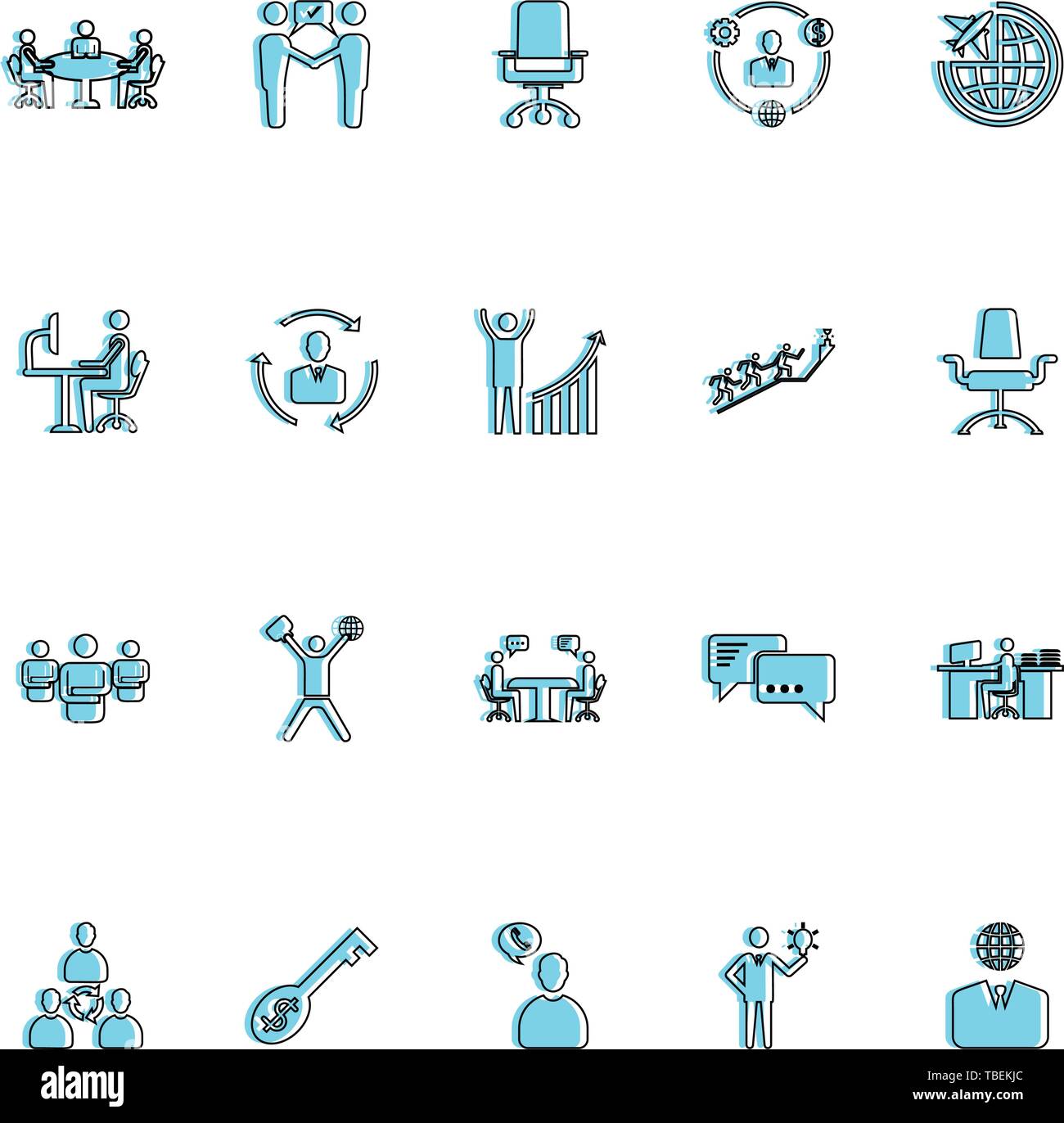 Business and management icons set vector - black Stock Vector Image ...