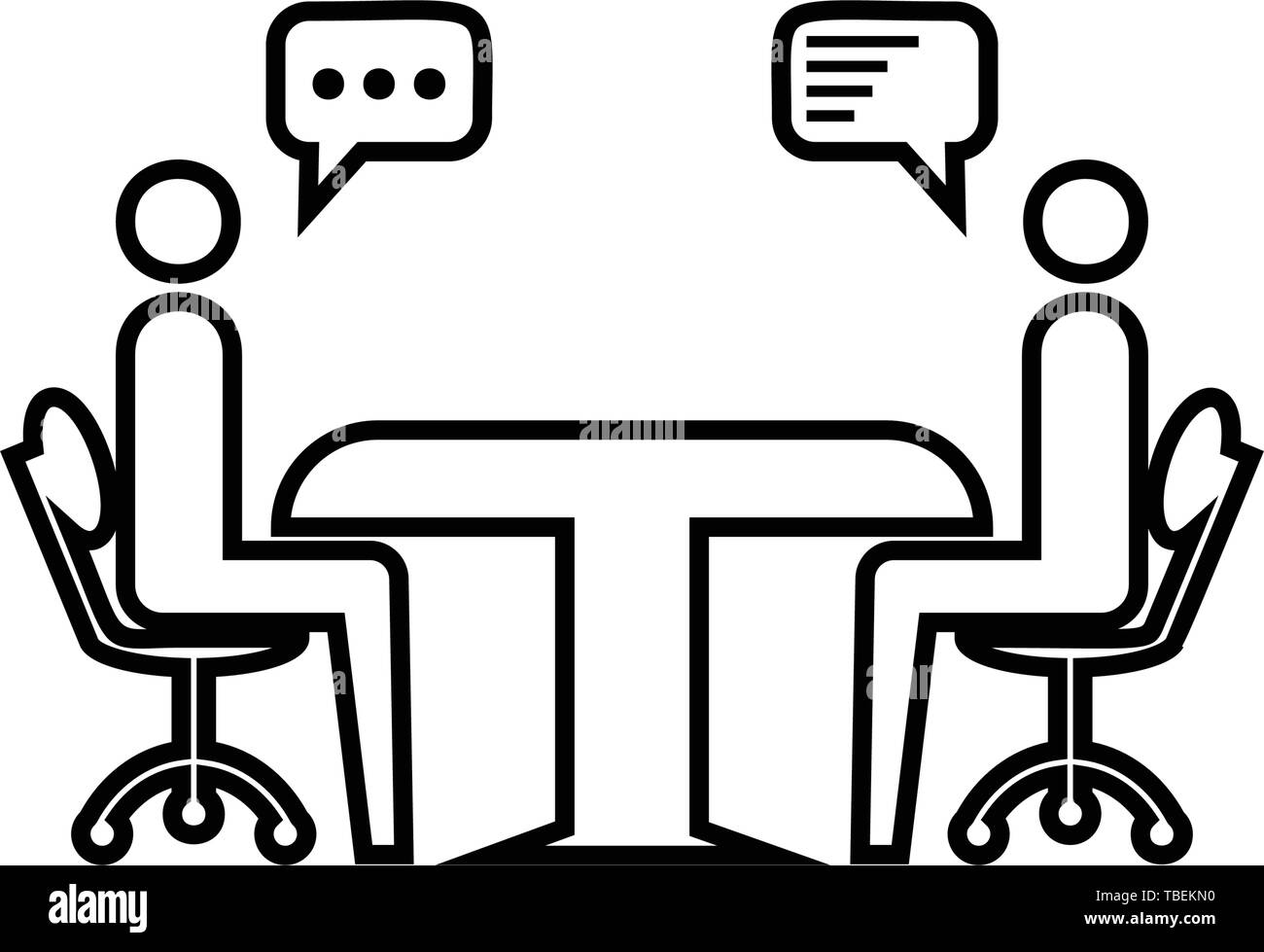 Businessman meeting icon - Consulting of business - Line art vector ...