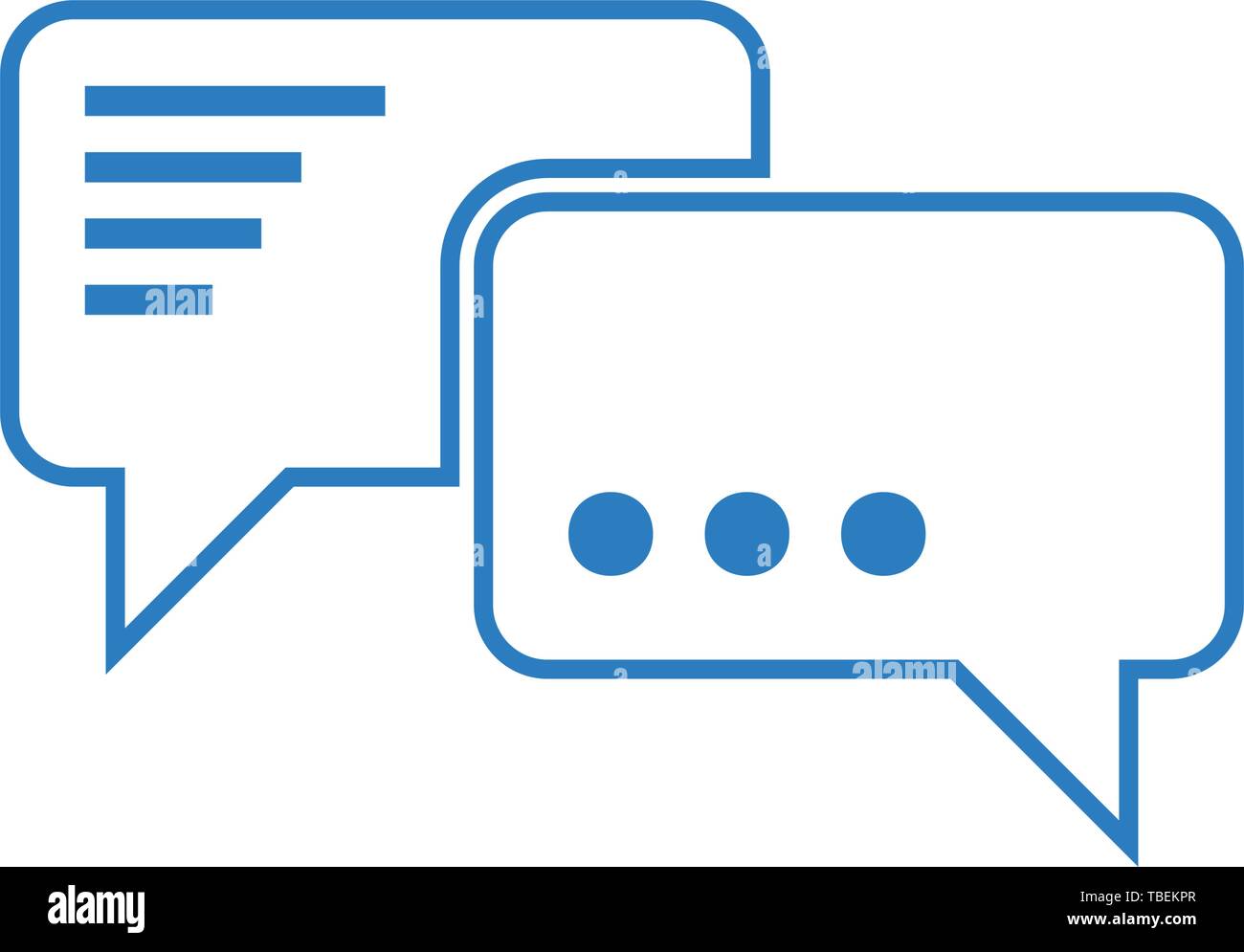 Speech bubble icon - Line art vector blue Stock Vector Image & Art - Alamy