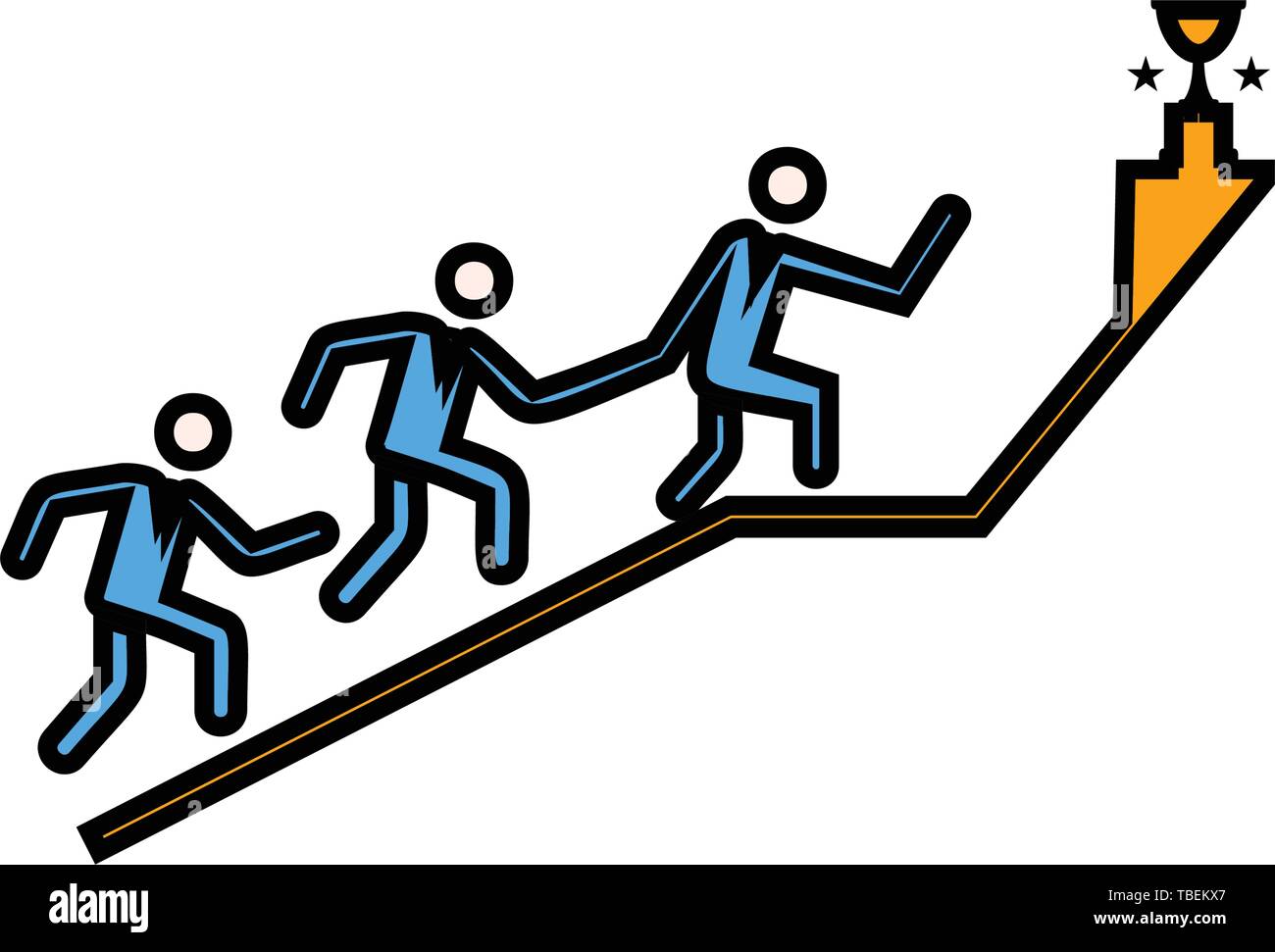 Download Businessman upwards success icon - Linear fill style ...