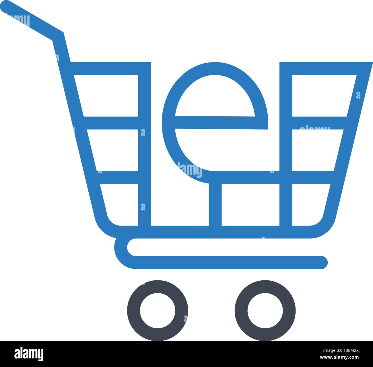 e-commerce icon, vector shopping cart Icon - Blue Stock Vector Image ...
