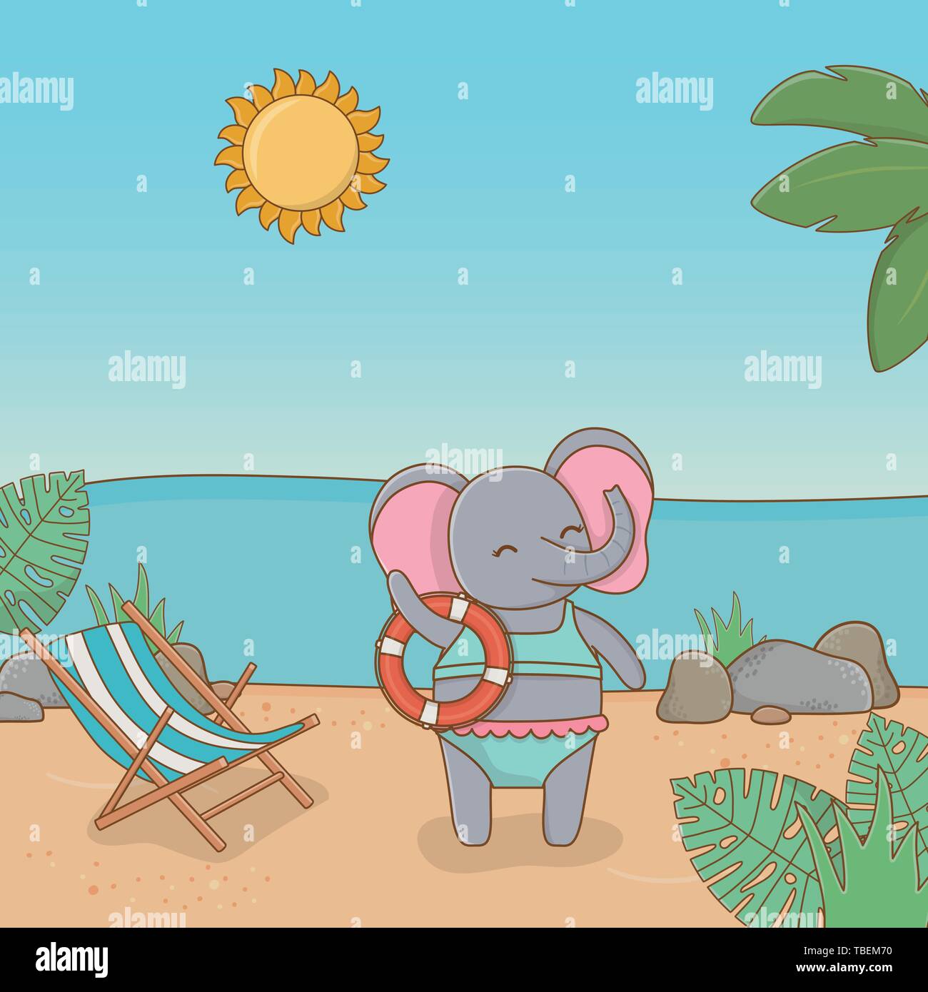 How to draw Scenery of Summer Vacation.Step by step(easy draw) - YouTube