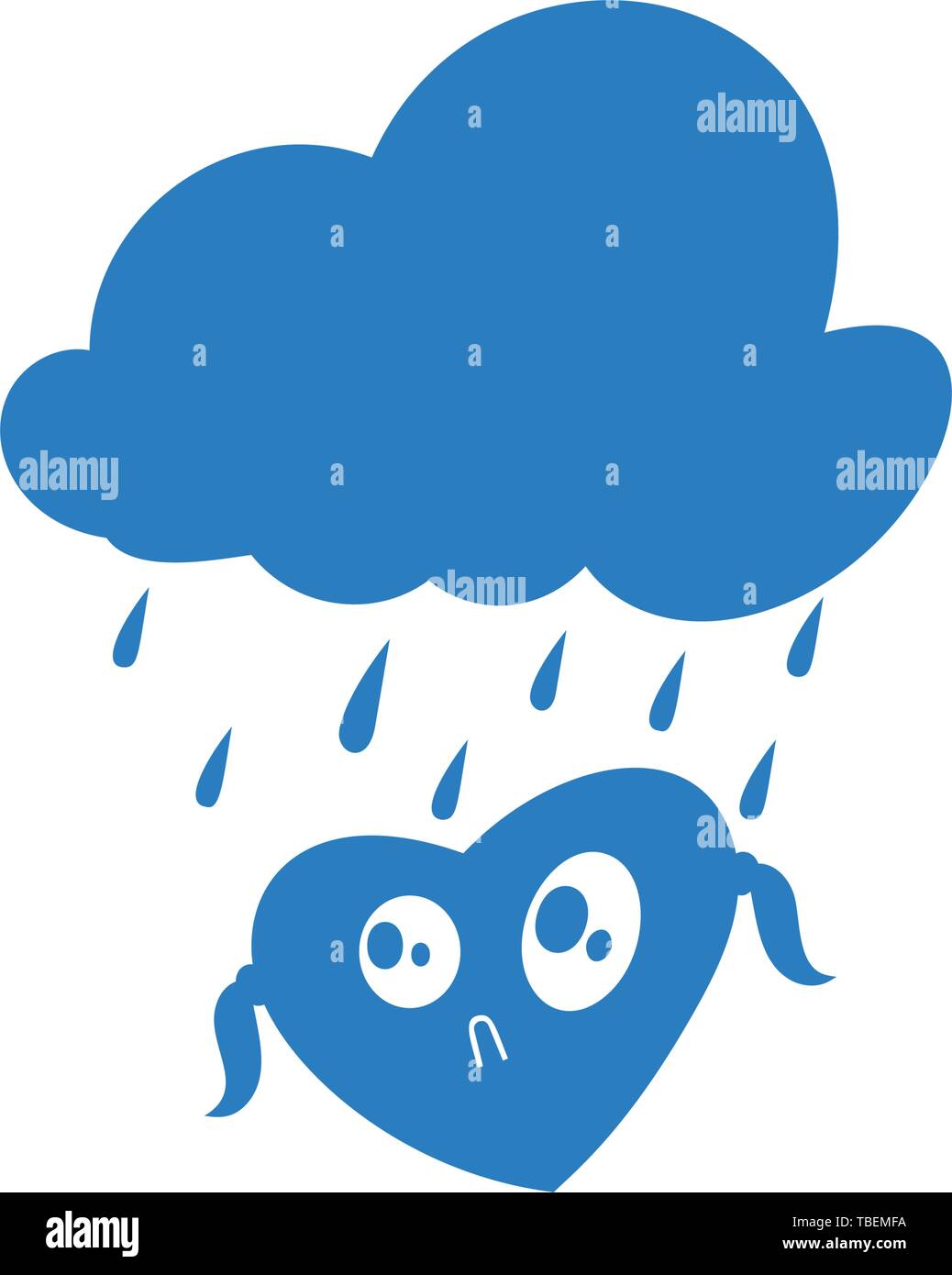 Love cloud illustration Cloud with love sticker sign glyph style