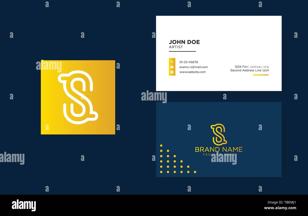 Luxury letter S logo with a clean business card. Elegant identity ...