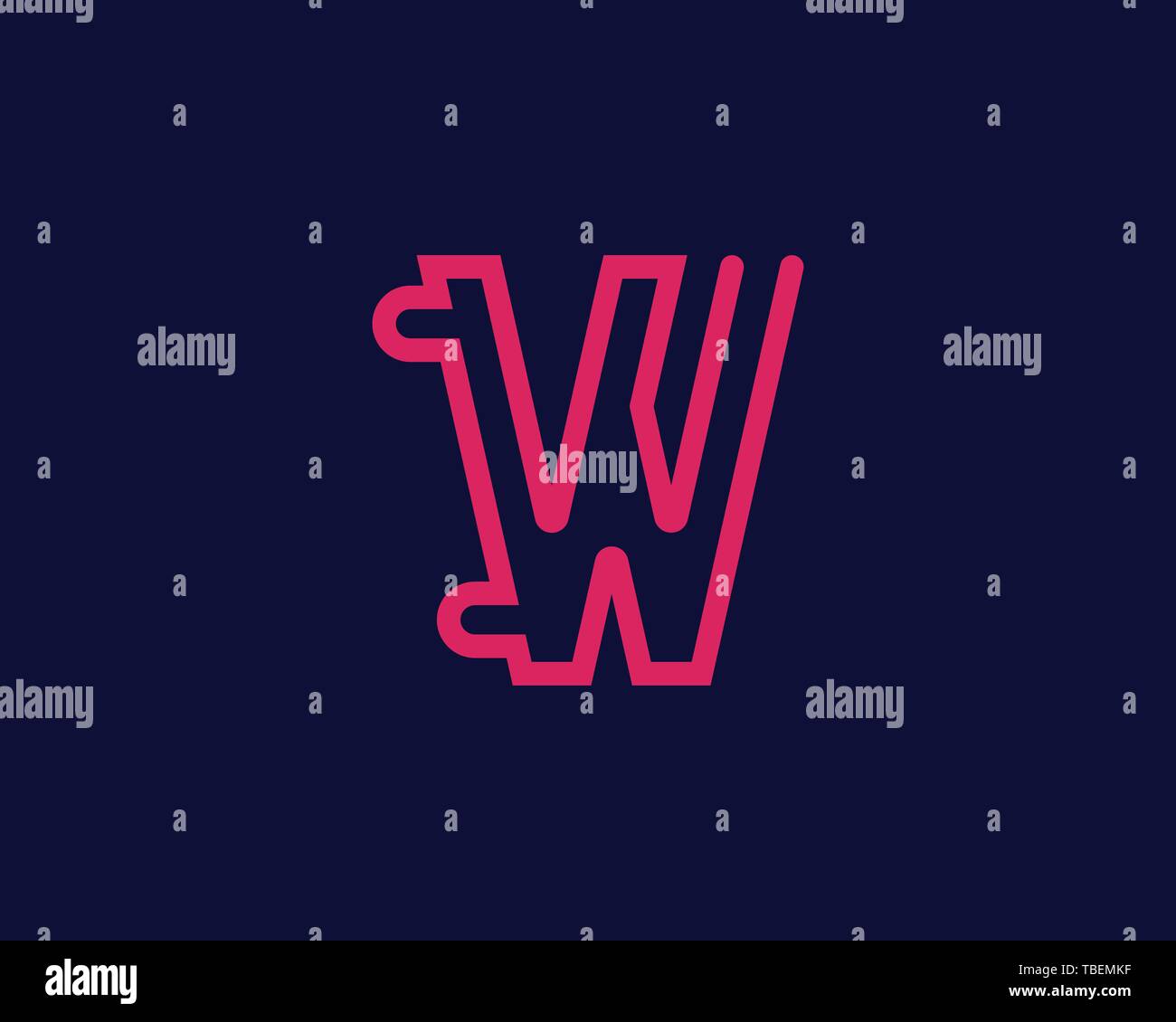 Luxury letter W logo. Elegant identity design. Linear creative monogram ...